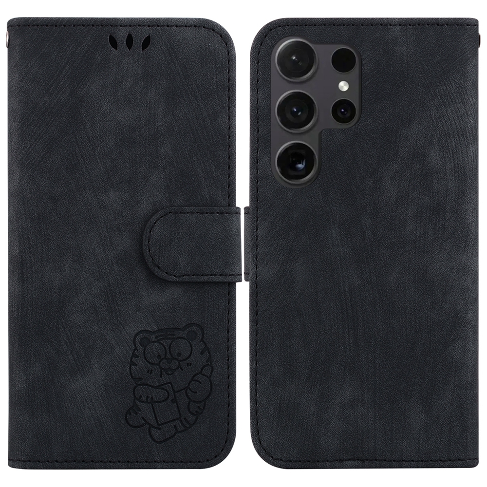 For Samsung Galaxy S24 Ultra 5G Little Tiger Embossed Leather Phone Case(Black) For Samsung Galaxy S24 Ultra 5G Little Tiger Embossed Leather Phone Case(Black)