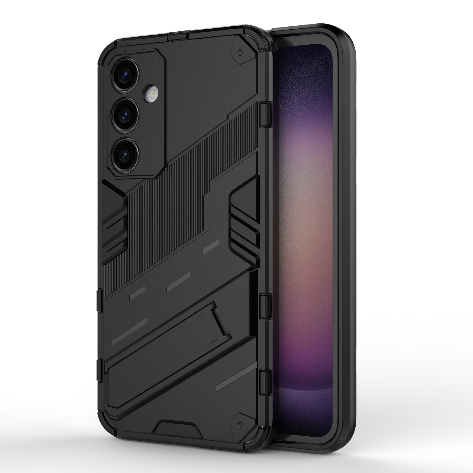 For Samsung Galaxy S23 FE 5G Punk Armor 2 in 1 PC + TPU Shockproof Phone Case with Invisible Holder(Black) For Samsung Galaxy S23 FE 5G Punk Armor 2 in 1 PC + TPU Shockproof Phone Case with Invisible Holder(Black)