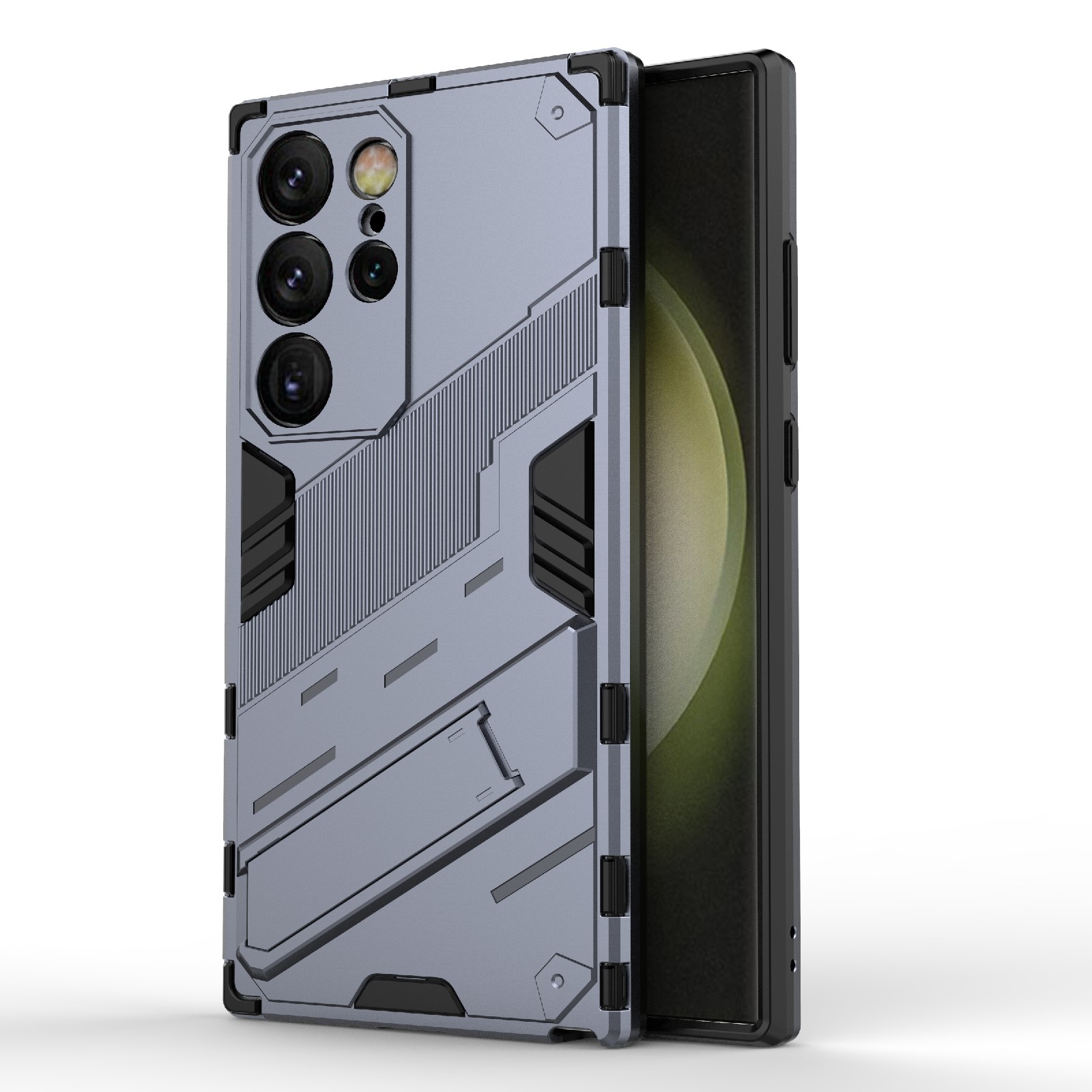 For Samsung Galaxy S24 Ultra 5G Punk Armor 2 in 1 PC + TPU Shockproof Phone Case with Invisible Holder(Grey) For Samsung Galaxy S24 Ultra 5G Punk Armor 2 in 1 PC + TPU Shockproof Phone Case with Invisible Holder(Grey)