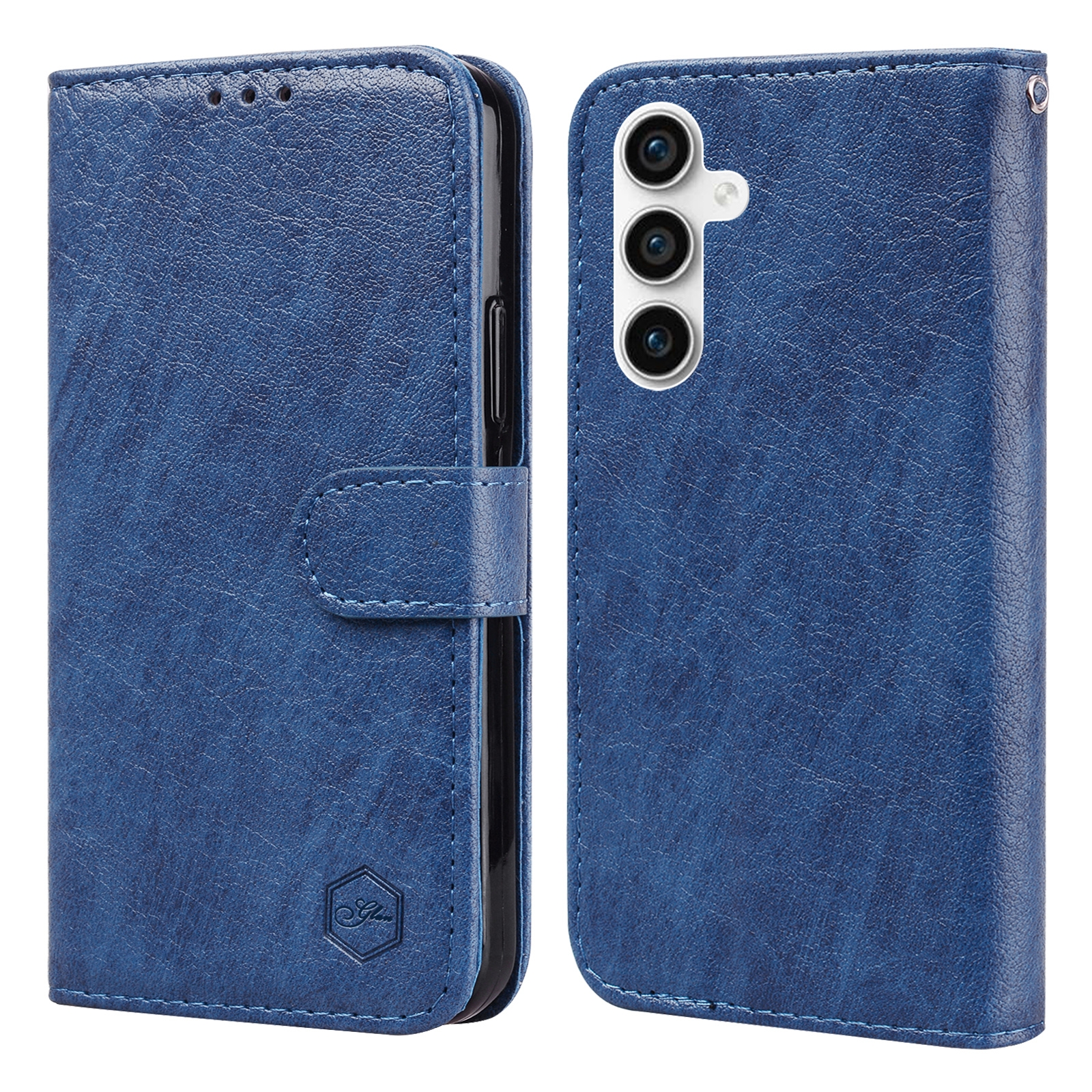 For Samsung Galaxy S23 FE Skin Feeling Oil Leather Texture PU + TPU Phone Case(Dark Blue) For Samsung Galaxy S23 FE Skin Feeling Oil Leather Texture PU + TPU Phone Case(Dark Blue)