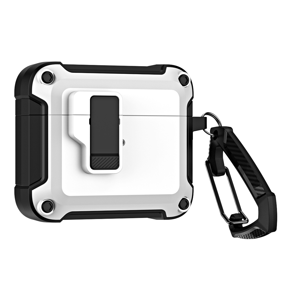 For AirPods 3 TPU + PC Wireless Bluetooth Earphone Protective Case with Switch Lock & Hook(White) For AirPods 3 TPU + PC Wireless Bluetooth Earphone Protective Case with Switch Lock & Hook(White)