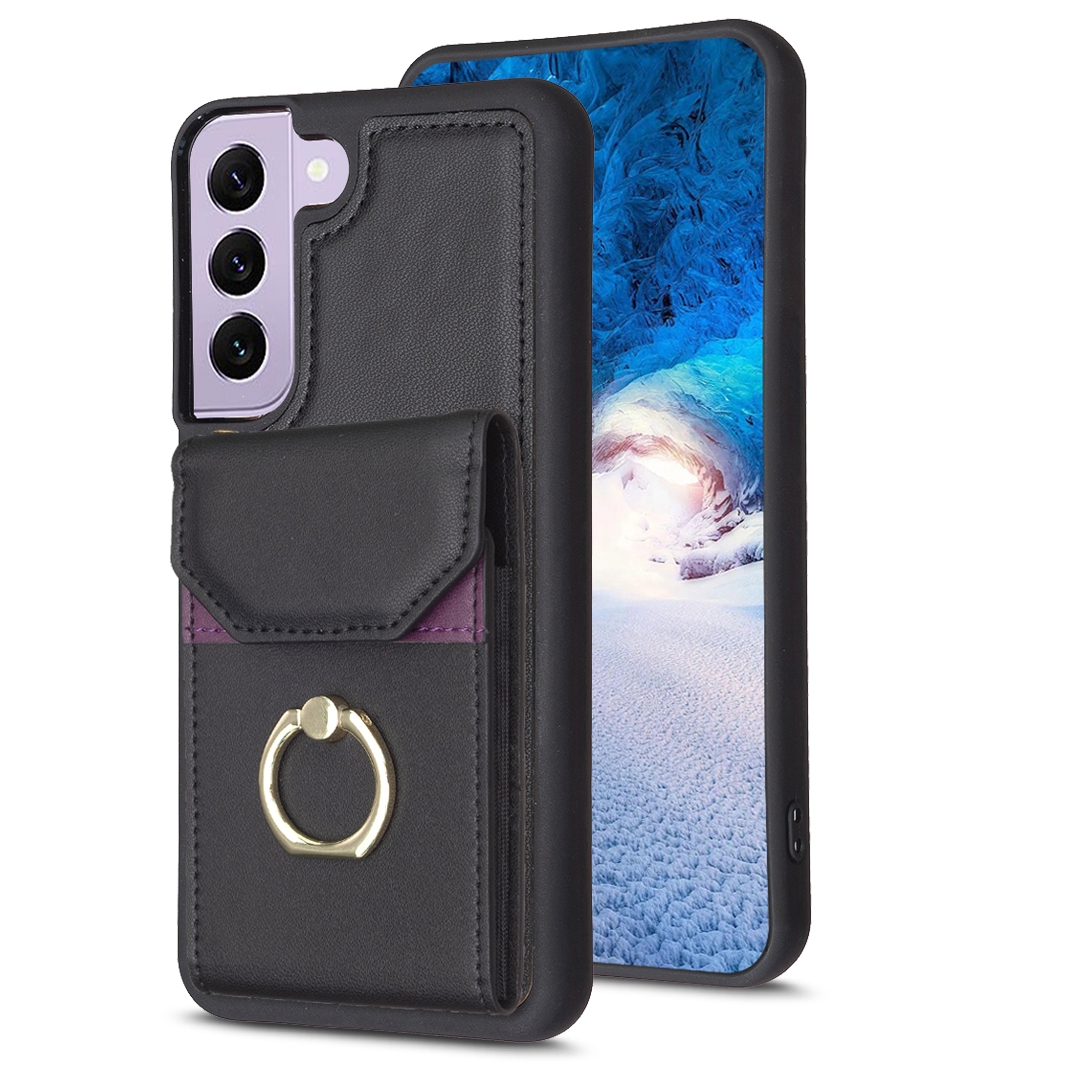 For Samsung Galaxy S21+ 5G BF29 Organ Card Bag Ring Holder Phone Case(Black) For Samsung Galaxy S21+ 5G BF29 Organ Card Bag Ring Holder Phone Case(Black)