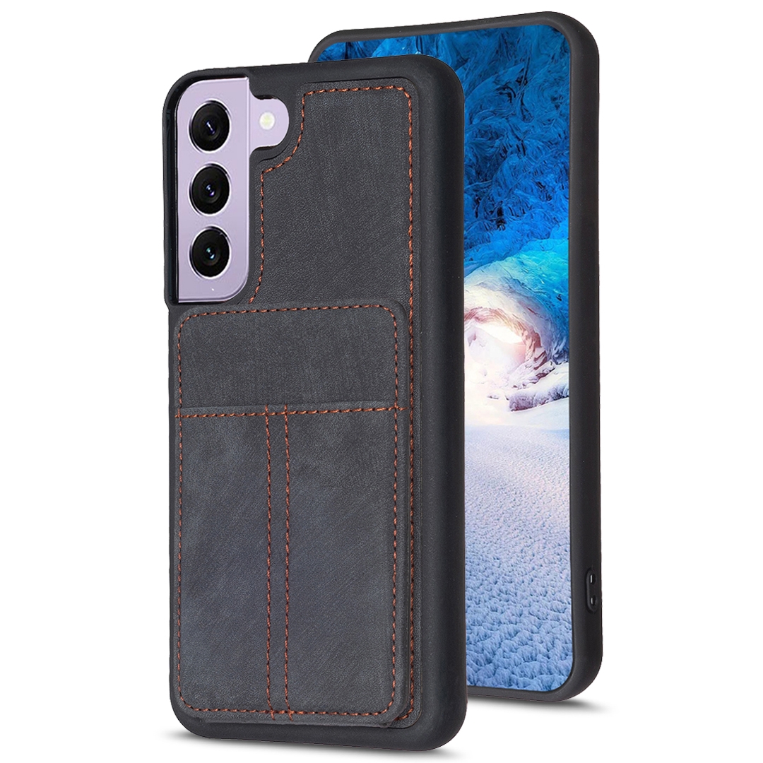 For Samsung Galaxy S21+ 5G BF28 Frosted Card Bag Phone Case with Holder(Black) For Samsung Galaxy S21+ 5G BF28 Frosted Card Bag Phone Case with Holder(Black)