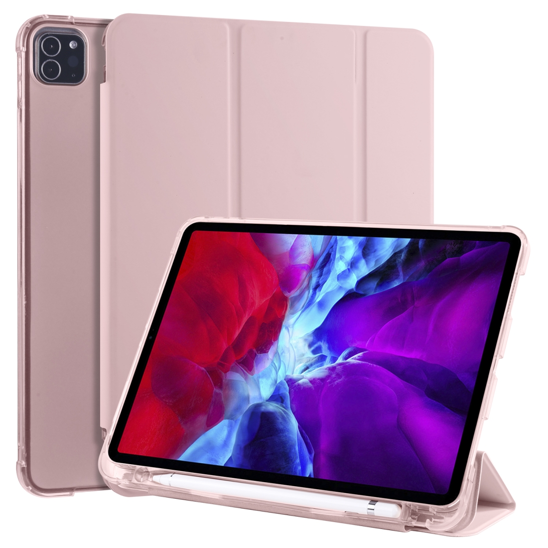 For iPad Pro 11 (2020) / iPad Pro 11(2018) 3-folding Horizontal Flip PU Leather + Shockproof TPU Tablet Case with Holder & Pen Slot(Pink) For iPad Pro 11 (2020) / iPad Pro 11(2018) 3-folding Horizontal Flip PU Leather + Shockproof TPU Tablet Case with Holder & Pen Slot(Pink)