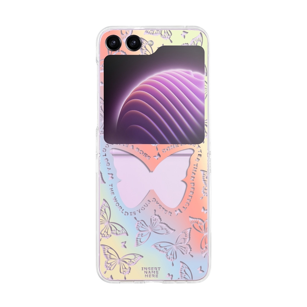 For Samsung Galaxy Z Flip6 5G Painted Pattern PC Transparent Folding Phone Case(Z112 Gradation Butterfly) For Samsung Galaxy Z Flip6 5G Painted Pattern PC Transparent Folding Phone Case(Z112 Gradation Butterfly)