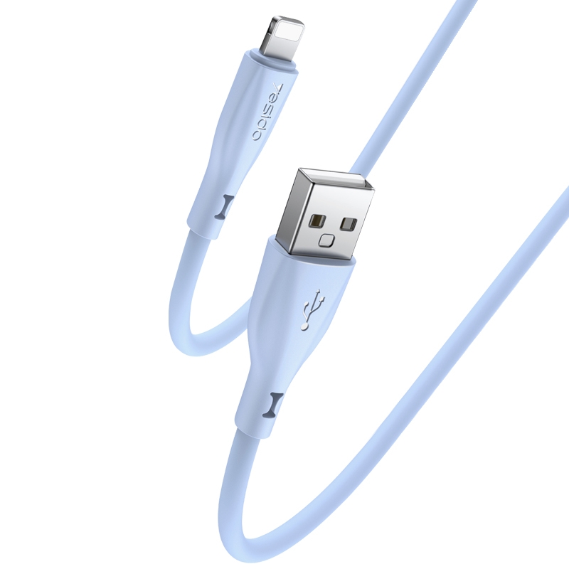 Yesido CA119L USB to 8 Pin Silicone Charging Data Cable, Cable Length: 1m(Blue) Yesido CA119L USB to 8 Pin Silicone Charging Data Cable, Cable Length: 1m(Blue)