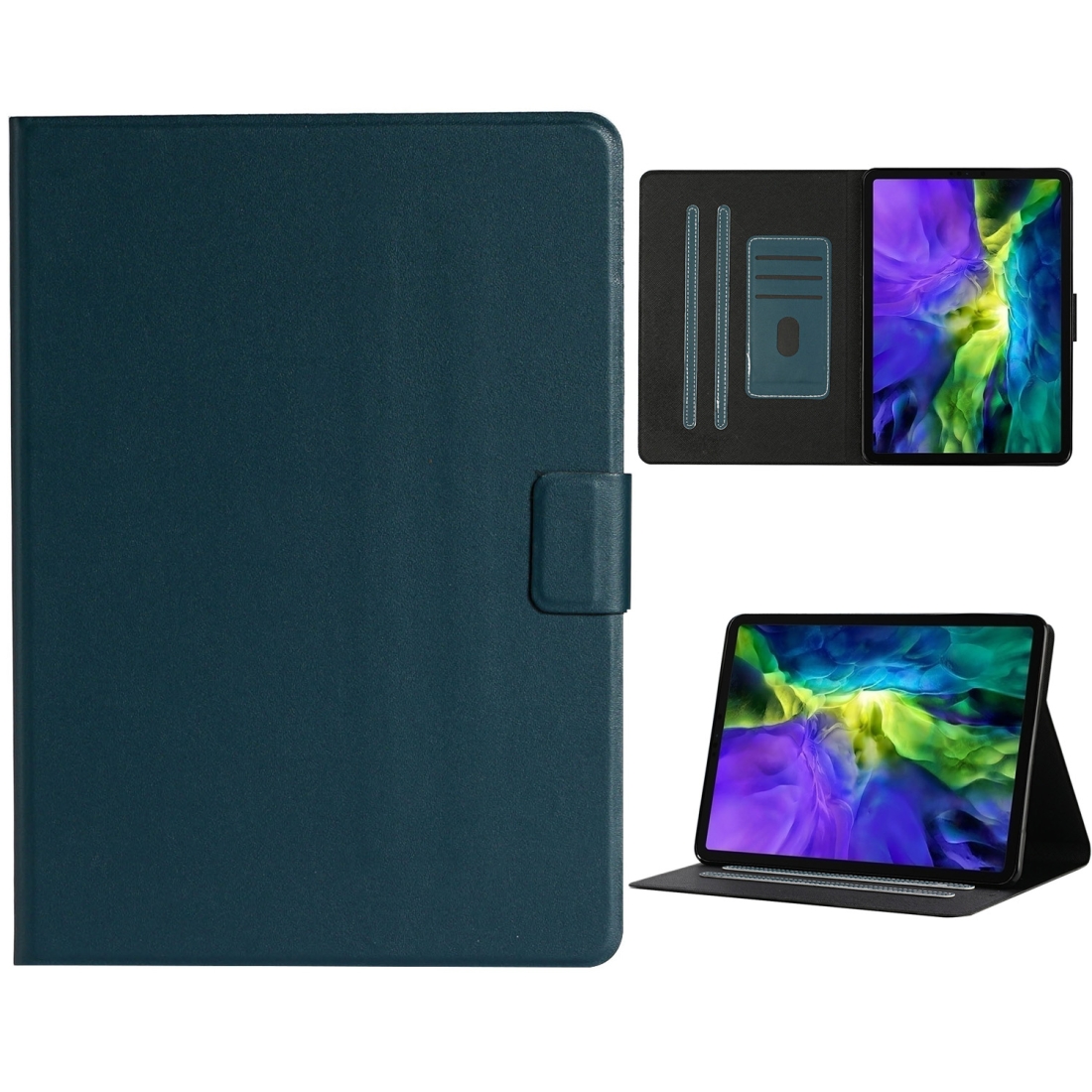 For iPad Pro 11 (2020) Solid Color Horizontal Flip Leather Tablet Case with Card Slots & Holder & Sleep / Wake-up Function(Dark Green) For iPad Pro 11 (2020) Solid Color Horizontal Flip Leather Tablet Case with Card Slots & Holder & Sleep / Wake-up Function(Dark Green)