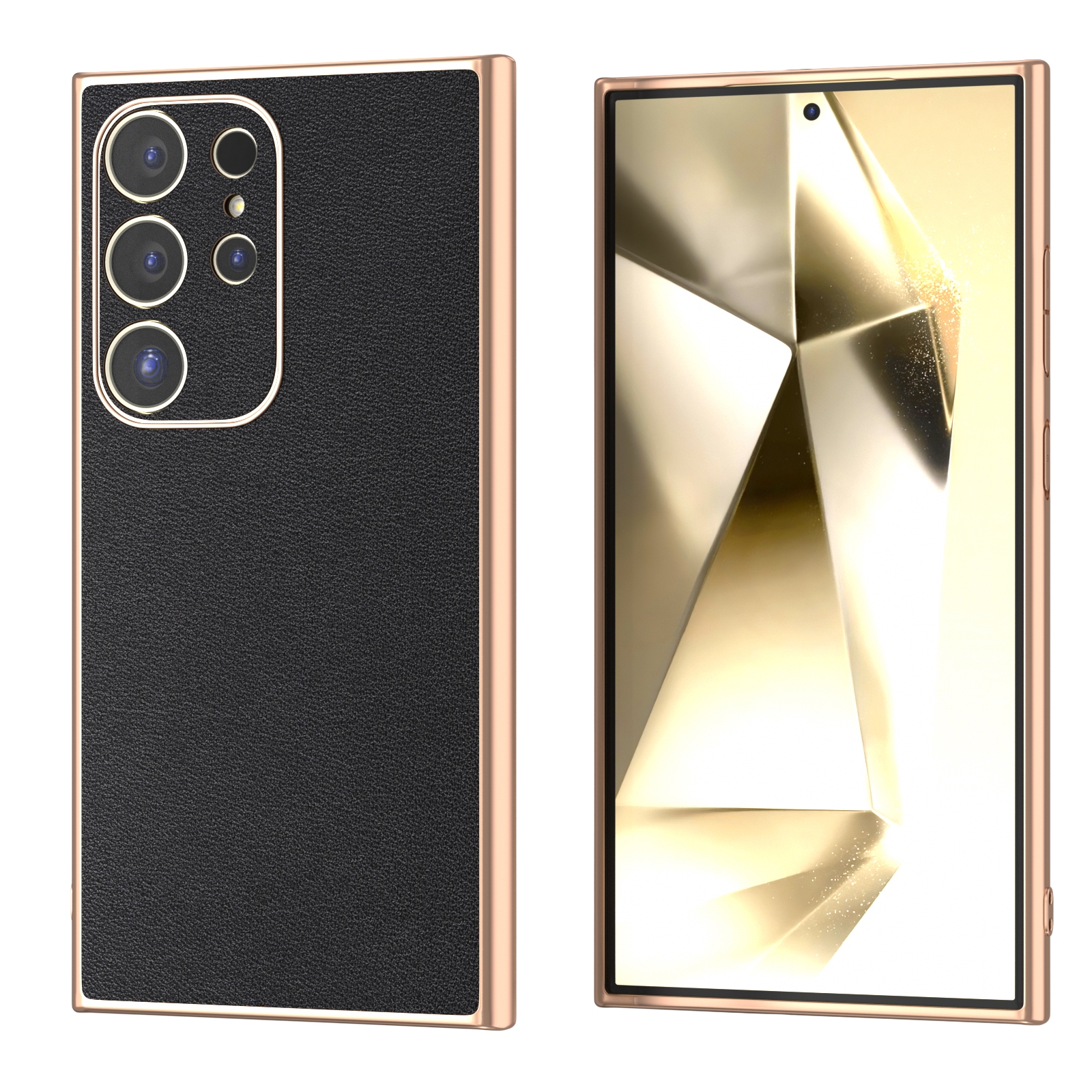 For Samsung Galaxy S24 Ultra 5G Genuine Leather Xiaoya Series Nano Plating Phone Case(Black) For Samsung Galaxy S24 Ultra 5G Genuine Leather Xiaoya Series Nano Plating Phone Case(Black)