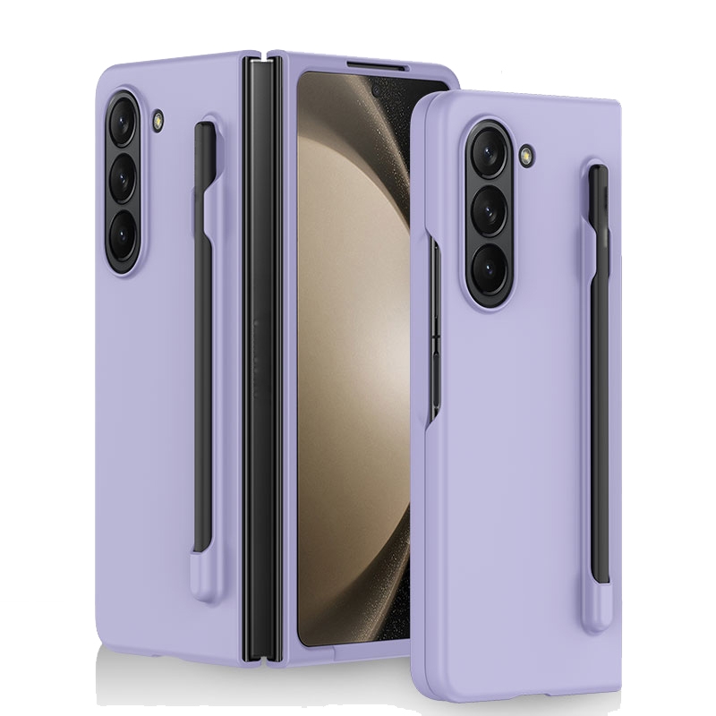 For Samsung Galaxy Z Fold5 Skin Feel PC Phone Case with Pen Slots, Not Included Pen(Purple) For Samsung Galaxy Z Fold5 Skin Feel PC Phone Case with Pen Slots, Not Included Pen(Purple)