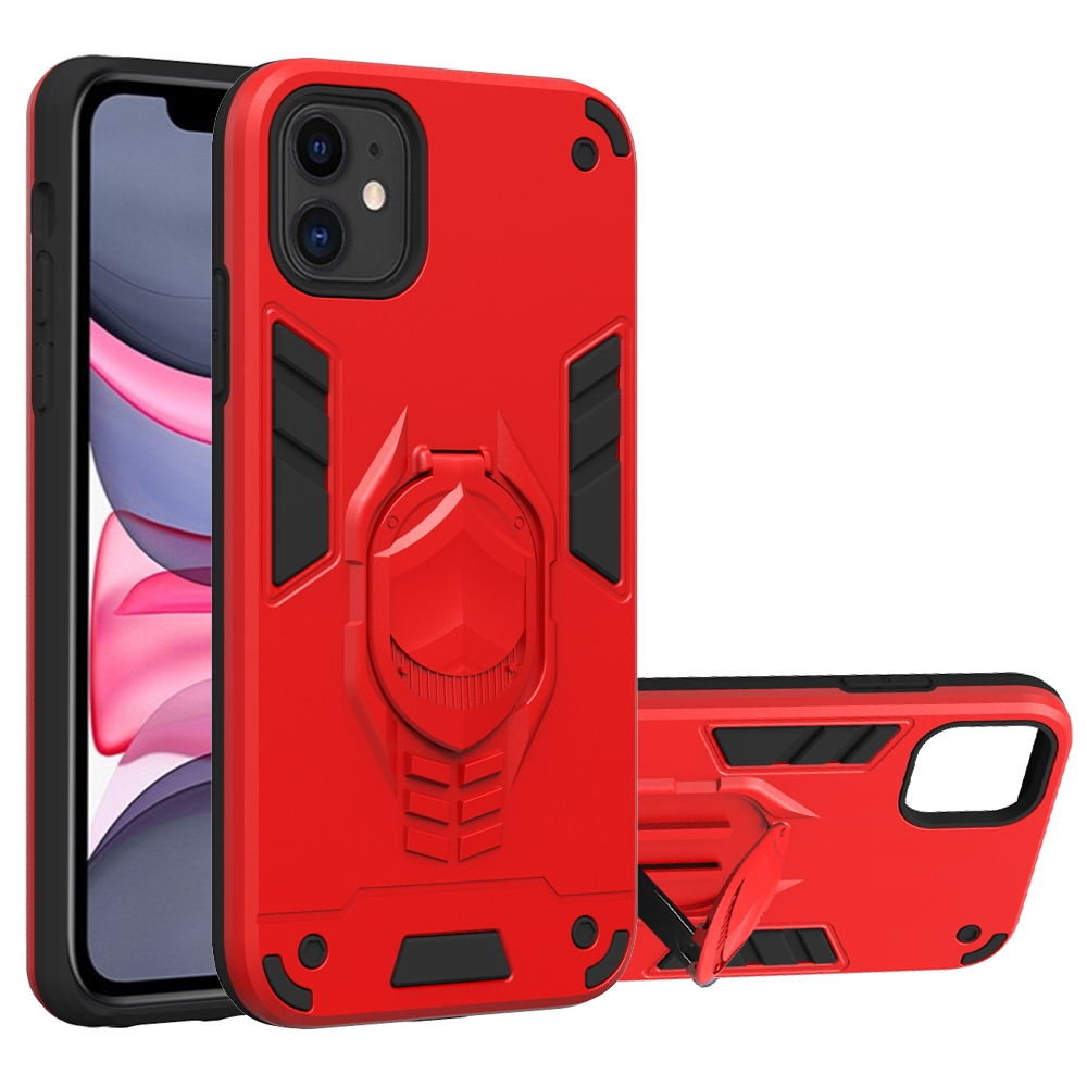 For iPhone 11 Pro 2 in 1 Armor Knight Series PC + TPU Protective Case with Invisible Holder(Red) For iPhone 11 Pro 2 in 1 Armor Knight Series PC + TPU Protective Case with Invisible Holder(Red)