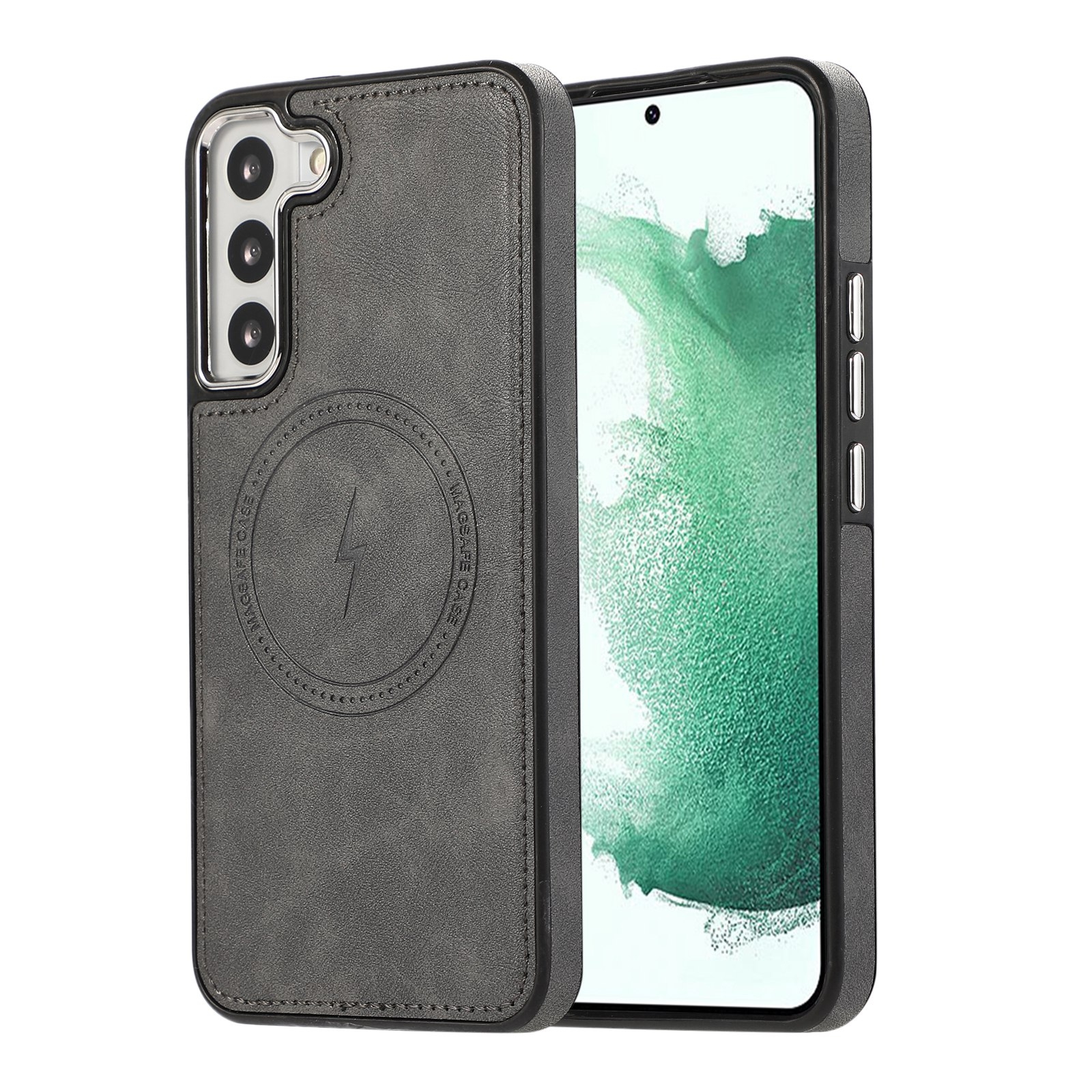 For Samsung Galaxy S22 5G Side Leather Magsafe Phone Case(Gray) For Samsung Galaxy S22 5G Side Leather Magsafe Phone Case(Gray)