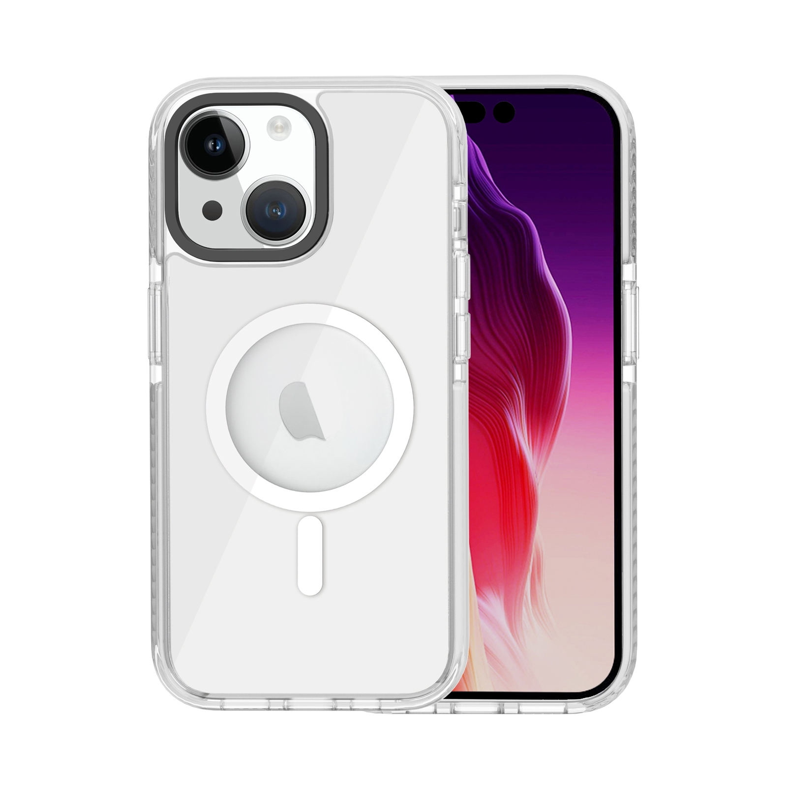 For iPhone 15 Plus Kingsteel Wolf MagSafe Transparent Phone Case(White) For iPhone 15 Plus Kingsteel Wolf MagSafe Transparent Phone Case(White)