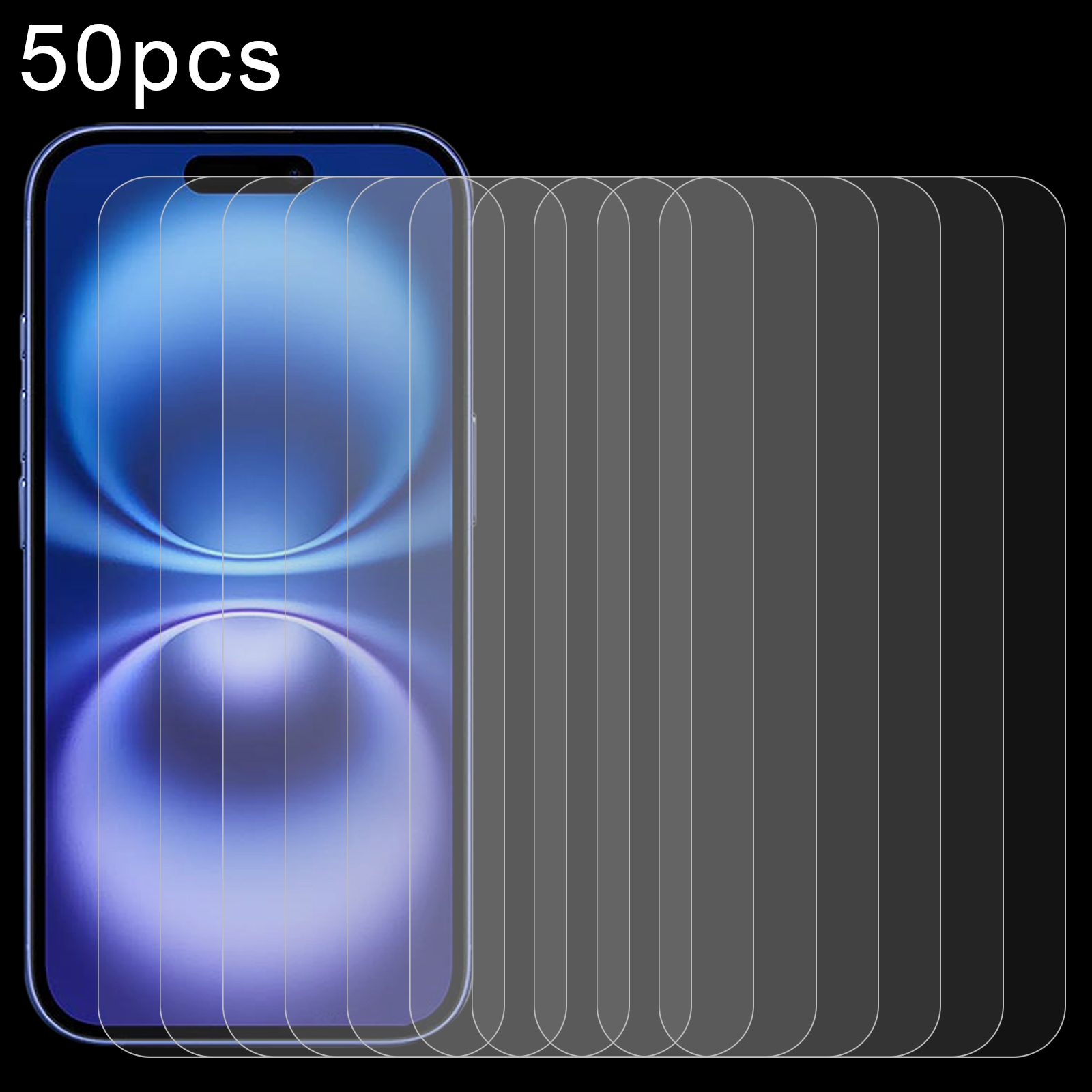 For iPhone 16 50pcs 0.26mm 9H 2.5D Tempered Glass Film For iPhone 16 50pcs 0.26mm 9H 2.5D Tempered Glass Film