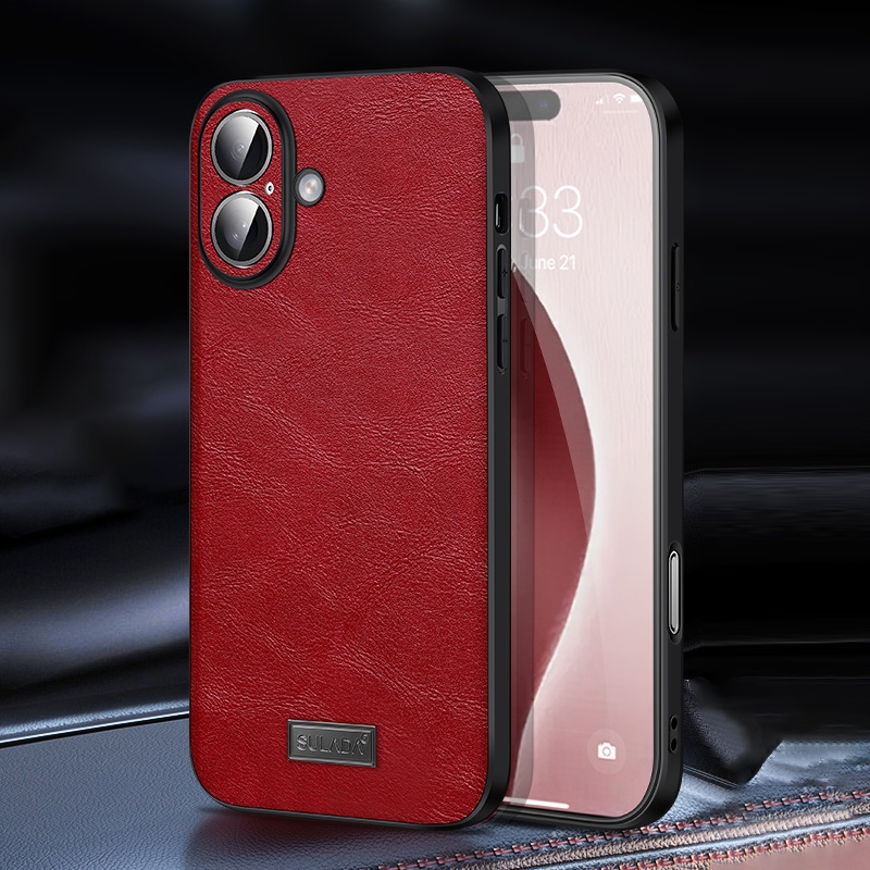 For iPhone 15 Pro Max SULADA Shockproof TPU Hybrid Handmade Leather Phone Case(Blue) For iPhone 15 Pro Max SULADA Shockproof TPU Hybrid Handmade Leather Phone Case(Blue)