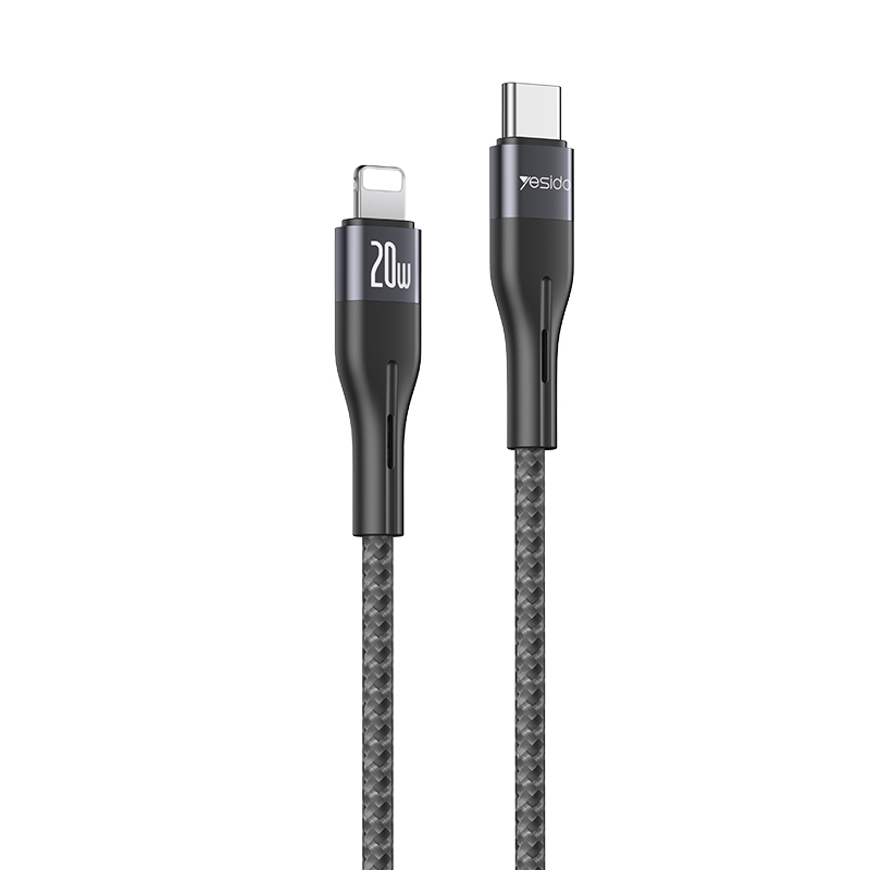 Yesido CA155 PD 20W USB-C / Type-C to 8 Pin Charging Data Cable, Length: 1m(Black) Yesido CA155 PD 20W USB-C / Type-C to 8 Pin Charging Data Cable, Length: 1m(Black)