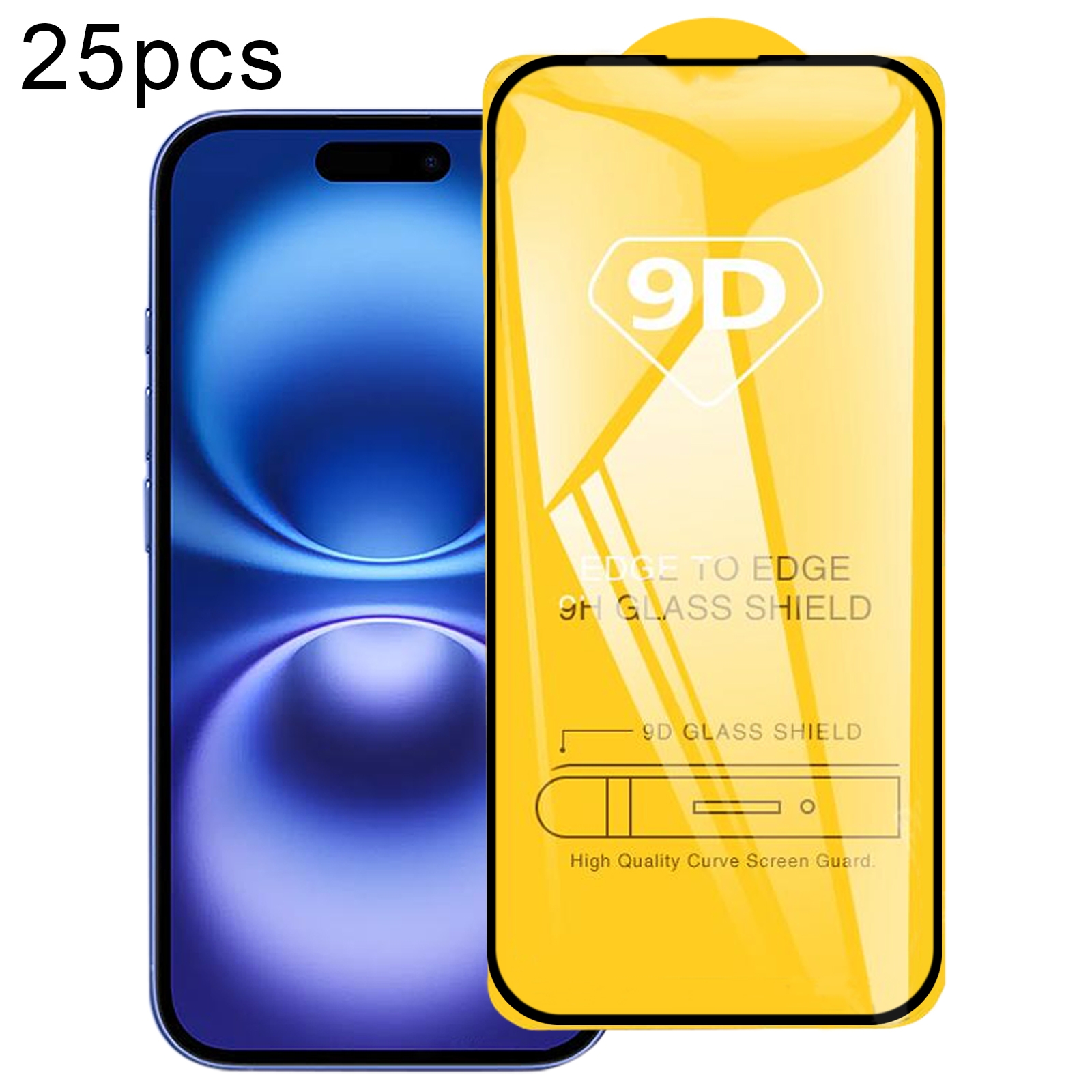 For iPhone 16 25pcs 9D Full Glue Screen Tempered Glass Film For iPhone 16 25pcs 9D Full Glue Screen Tempered Glass Film