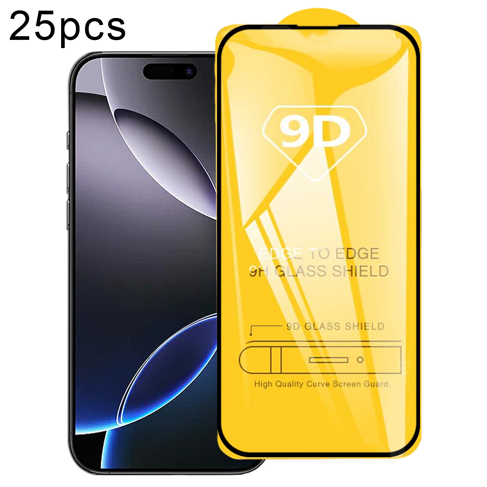 For iPhone 16 Pro Max 25pcs 9D Full Glue Screen Tempered Glass Film For iPhone 16 Pro Max 25pcs 9D Full Glue Screen Tempered Glass Film