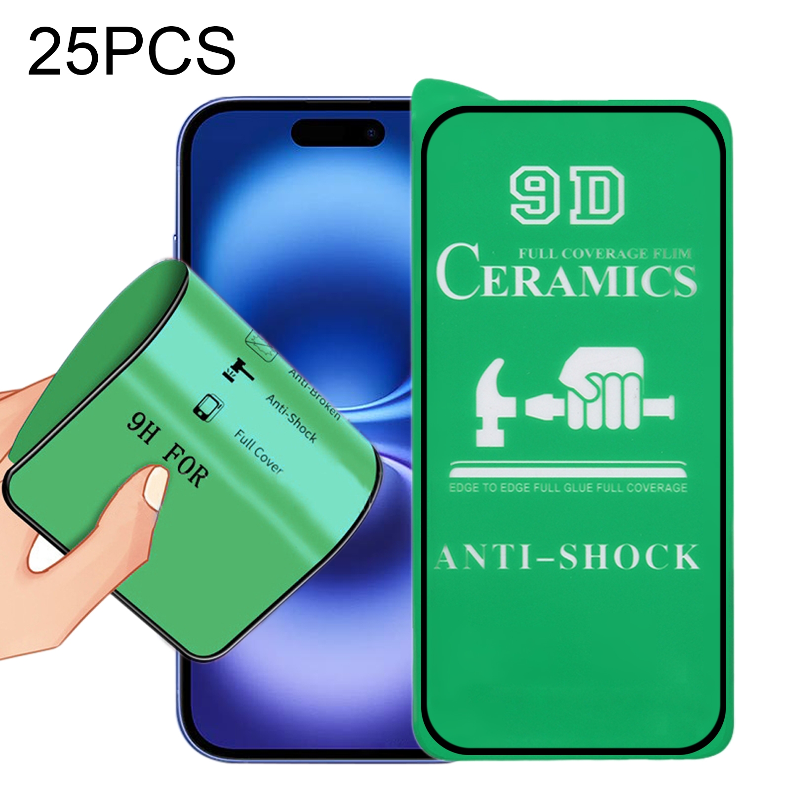 For iPhone 16 25pcs 9D Full Screen Full Glue Ceramic Film For iPhone 16 25pcs 9D Full Screen Full Glue Ceramic Film