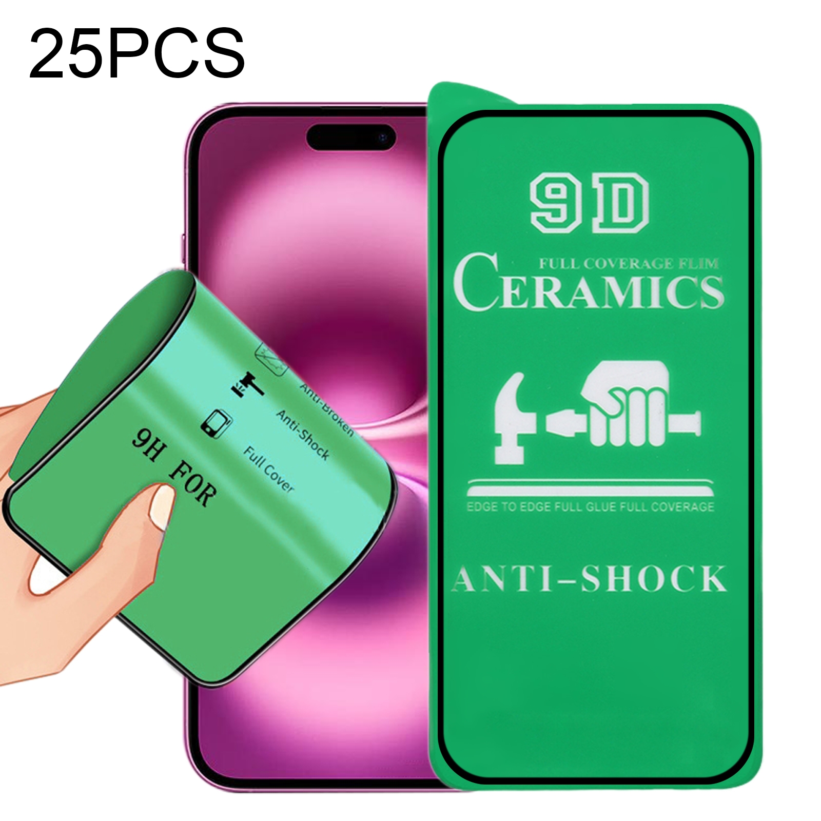 For iPhone 16 Plus 25pcs 9D Full Screen Full Glue Ceramic Film For iPhone 16 Plus 25pcs 9D Full Screen Full Glue Ceramic Film