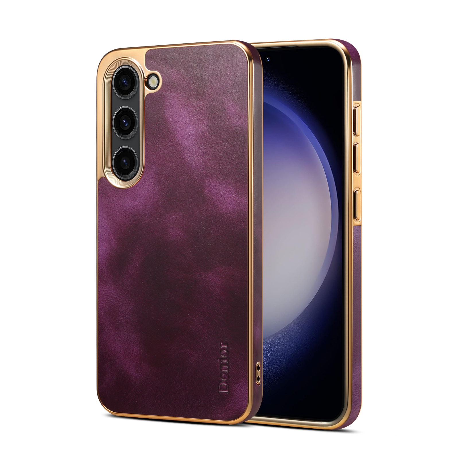 For Samsung Galaxy S23+ 5G Denior Oil Wax Leather Electroplating Phone Case(Purple) For Samsung Galaxy S23+ 5G Denior Oil Wax Leather Electroplating Phone Case(Purple)