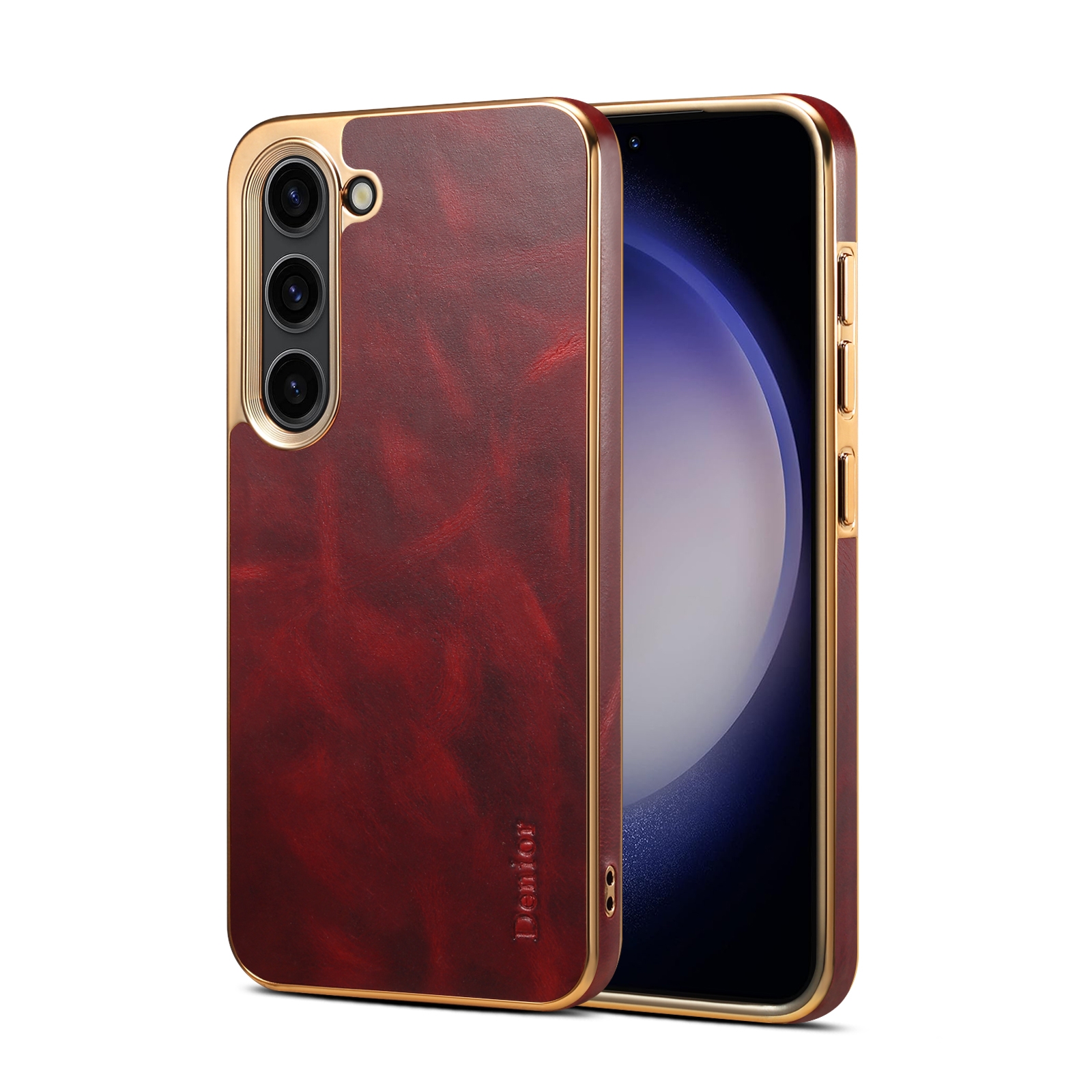 For Samsung Galaxy S23+ 5G Denior Oil Wax Leather Electroplating Phone Case(Red) For Samsung Galaxy S23+ 5G Denior Oil Wax Leather Electroplating Phone Case(Red)