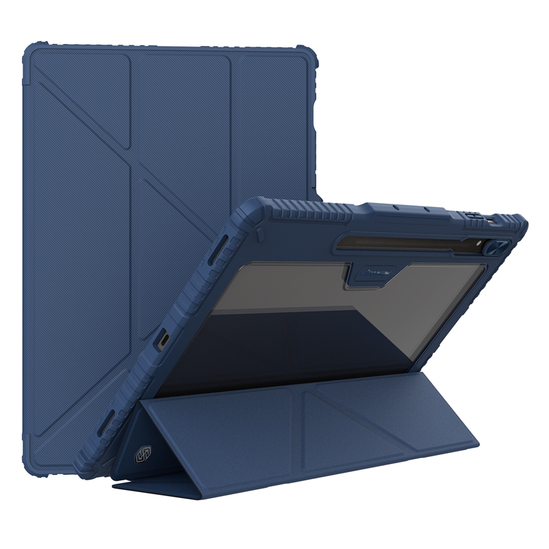For Samsung Galaxy Tab S9 Ultra NILLKIN Bumper Pro Multi-angle Folding Style Tablet Leather Case(Blue) For Samsung Galaxy Tab S9 Ultra NILLKIN Bumper Pro Multi-angle Folding Style Tablet Leather Case(Blue)