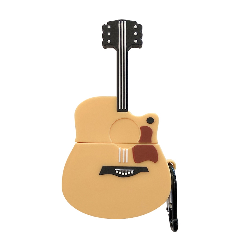 For AirPods Pro Guitar Shape Earphone Protective Case with Hook For AirPods Pro Guitar Shape Earphone Protective Case with Hook