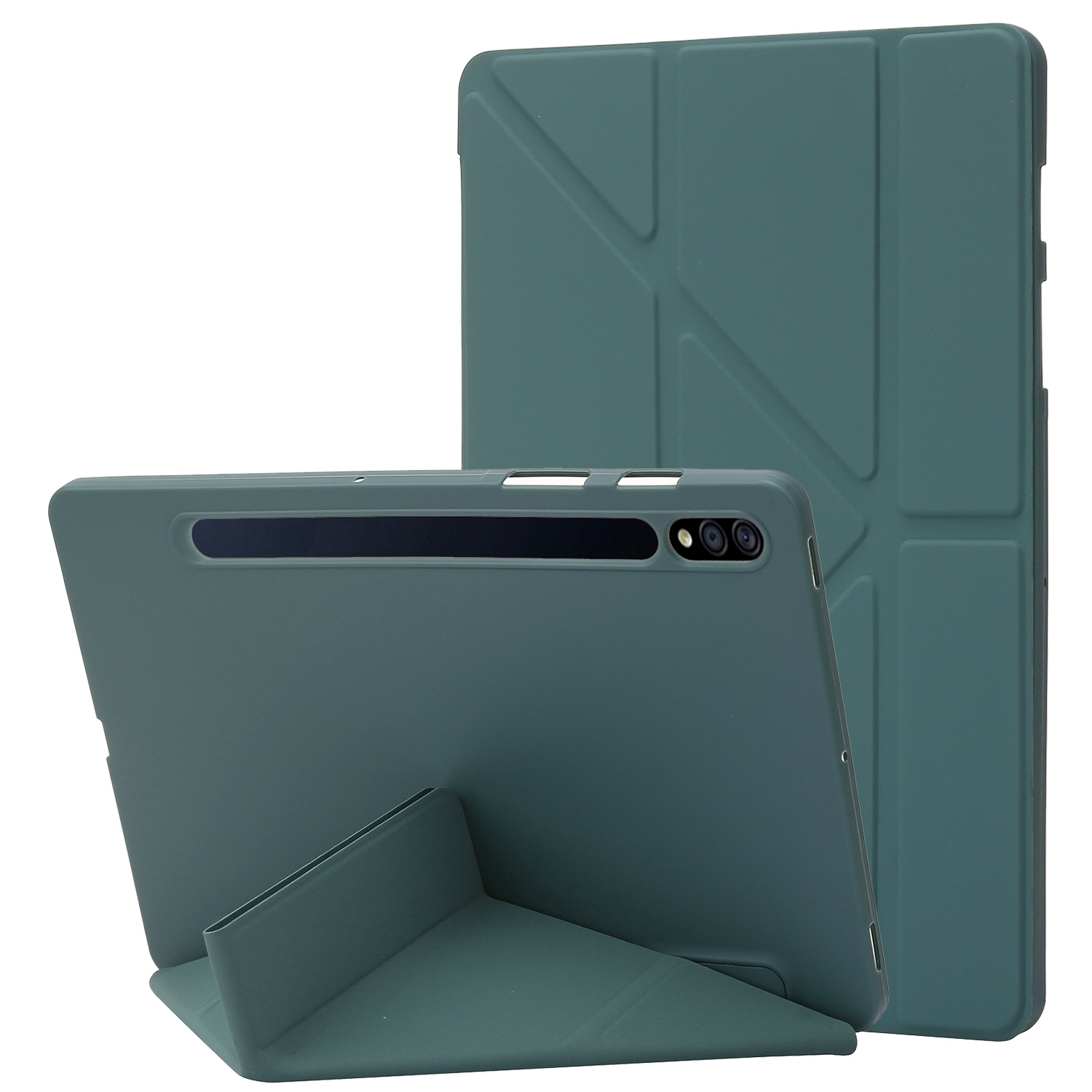 For Samsung Galaxy Tab S10+ / S9+ Deformation Silicone Leather Tablet Case(Dark Green) For Samsung Galaxy Tab S10+ / S9+ Deformation Silicone Leather Tablet Case(Dark Green)