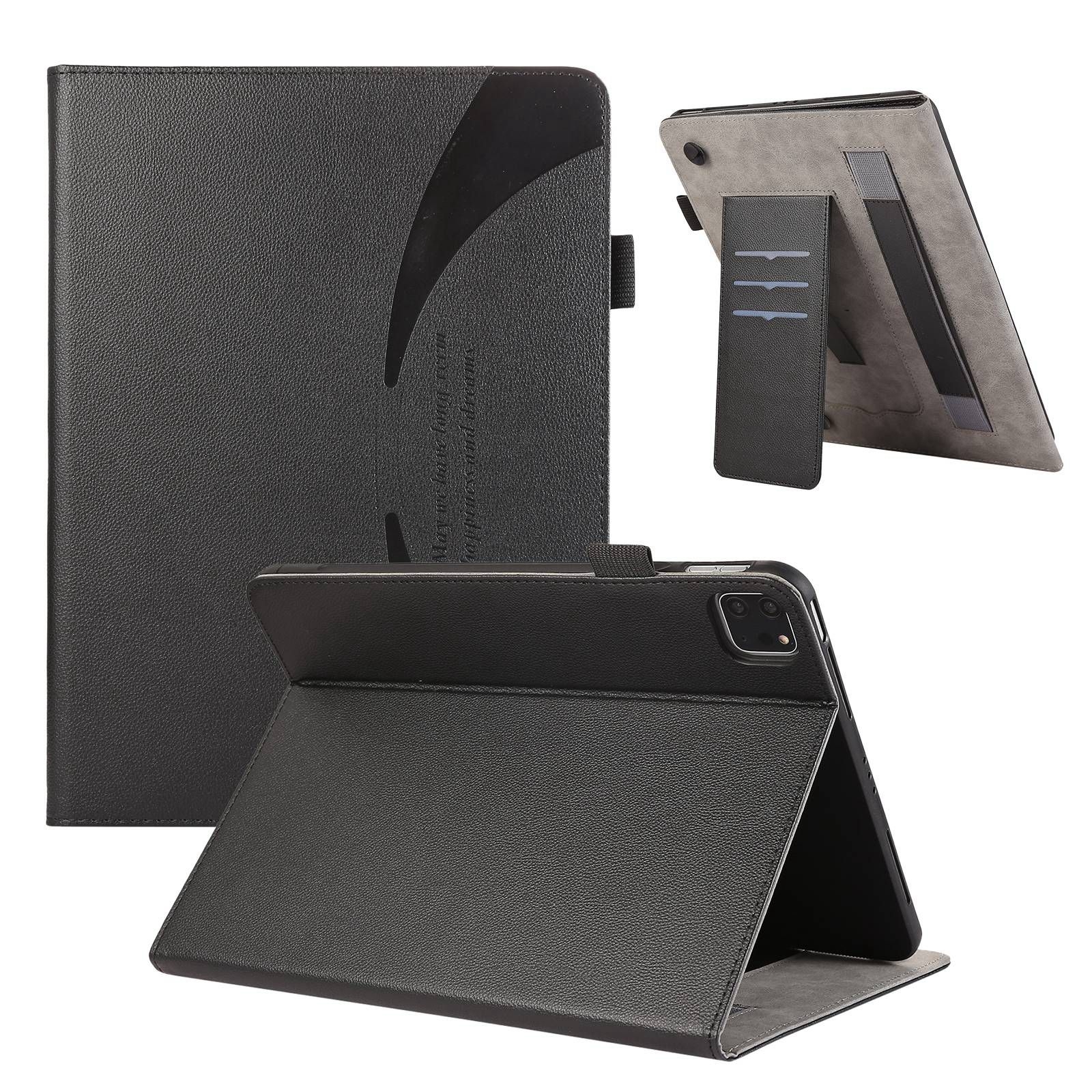 For iPad Pro 12.9 2022 / 2021 / 2020 Litchi Texture Leather Sucker Tablet Case(Black) For iPad Pro 12.9 2022 / 2021 / 2020 Litchi Texture Leather Sucker Tablet Case(Black)