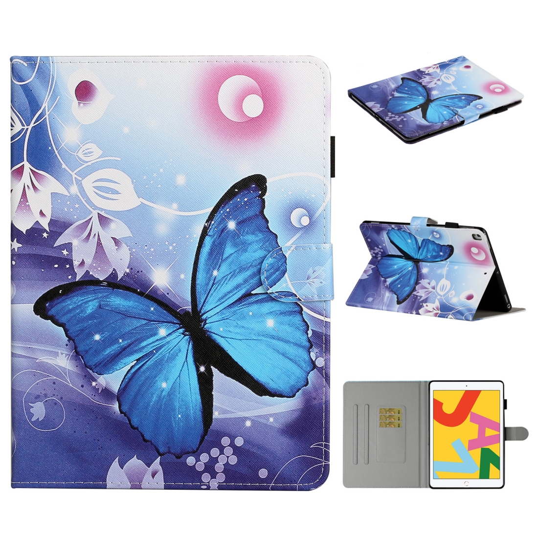 Colored Drawing Pattern Horizontal Flip PU Leather Case with Holder & Card Slot & Sleep / Wake-up Function For iPad Pro 10.2 2021 / 2020 / 2019 / 10.5 (2019)(Blue Butterfly) Colored Drawing Pattern Horizontal Flip PU Leather Case with Holder & Card Slot & Sleep / Wake-up Function For iPad Pro 10.2 2021 / 2020 / 2019 / 10.5 (2019)(Blue Butterfly)