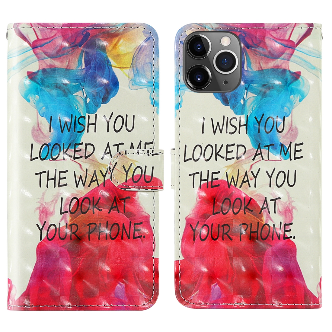 For iPhone 11 Pro 3D Painting Colored Drawing Pattern Horizontal Flip TPU + PU Leather Case with Holder & Card Slots & Wallet & Lanyard(English Alphabet)