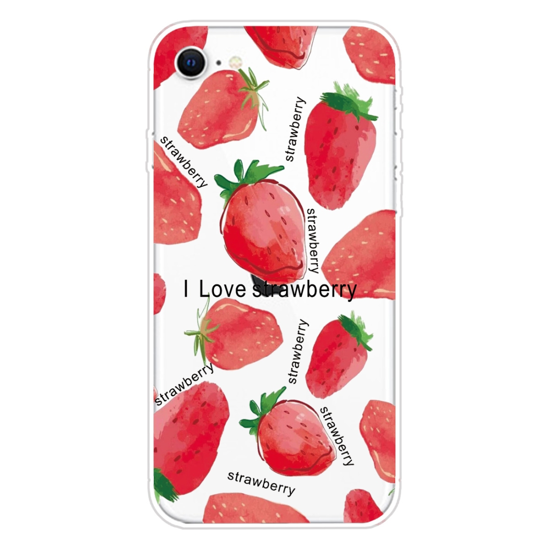 For iPhone SE 2022 / SE 2020 / 8 / 7 Pattern TPU Protective Case(Love Strawberry) For iPhone SE 2022 / SE 2020 / 8 / 7 Pattern TPU Protective Case(Love Strawberry)