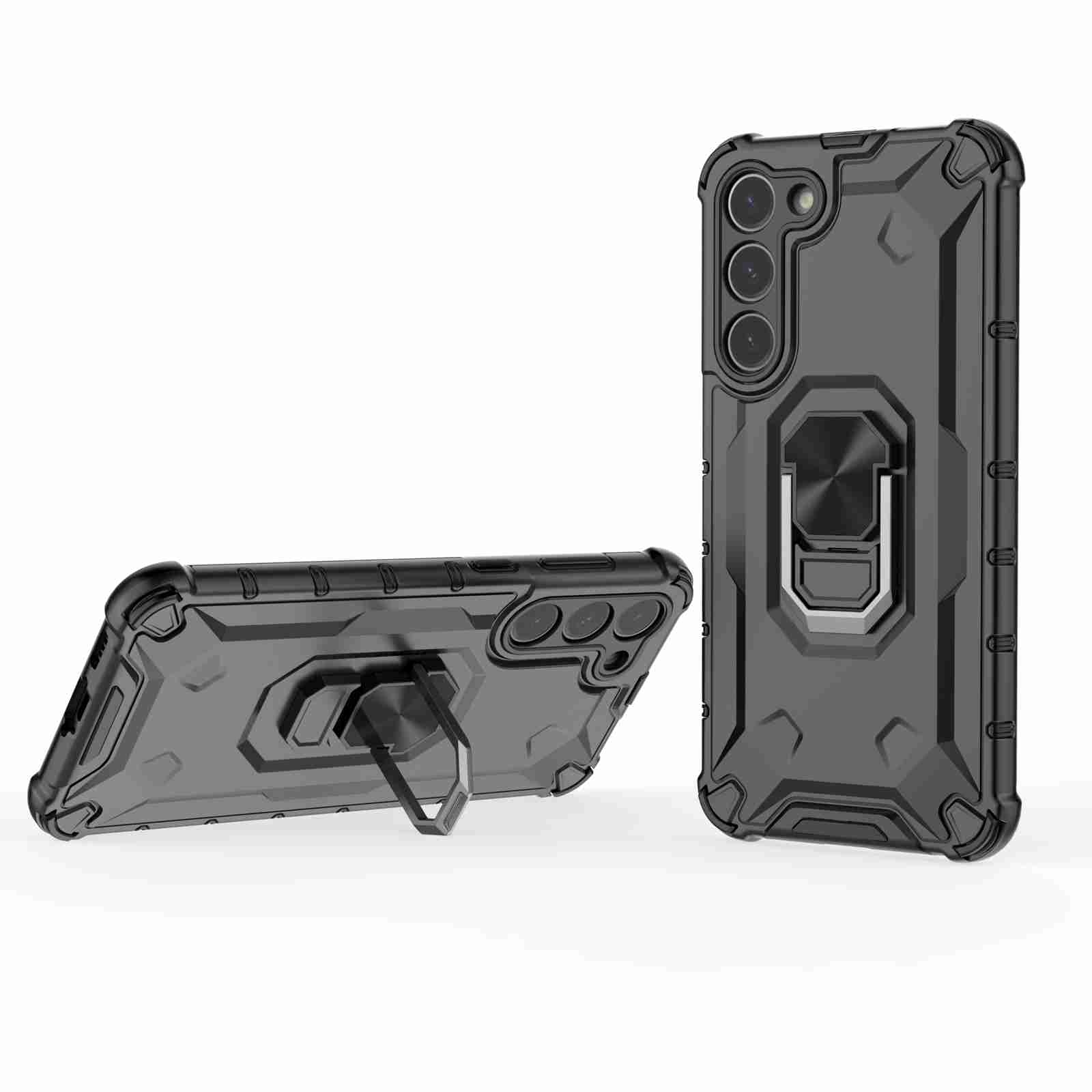 For Samsung Galaxy S23+ 5G Ice Armor Series Ring Holder Phone Case(Black) For Samsung Galaxy S23+ 5G Ice Armor Series Ring Holder Phone Case(Black)