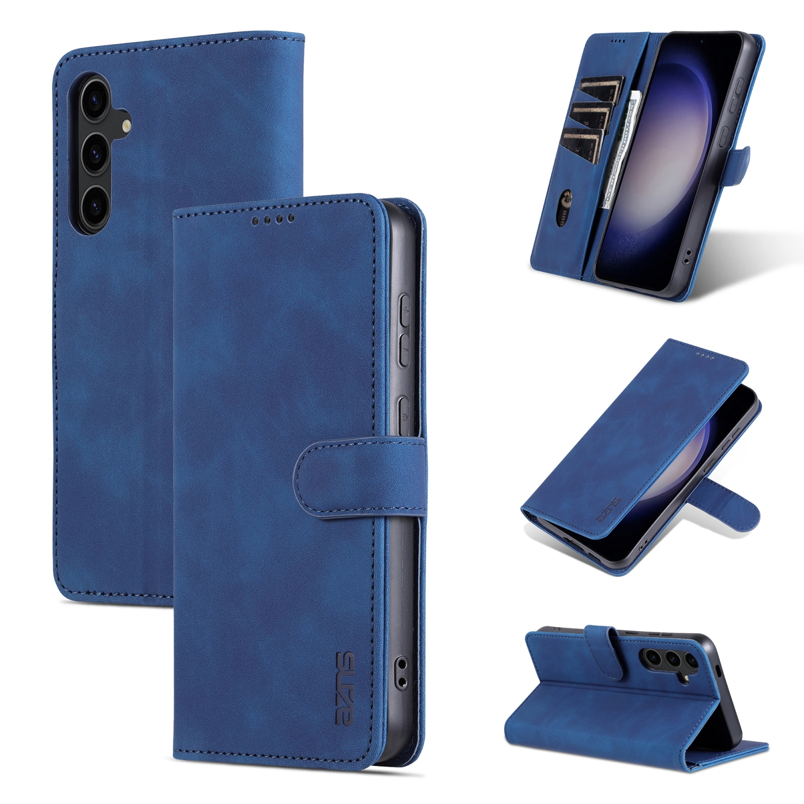 For Samsung Galaxy S24+ 5G AZNS Skin Feel Calf Texture Flip Leather Phone Case(Blue) For Samsung Galaxy S24+ 5G AZNS Skin Feel Calf Texture Flip Leather Phone Case(Blue)