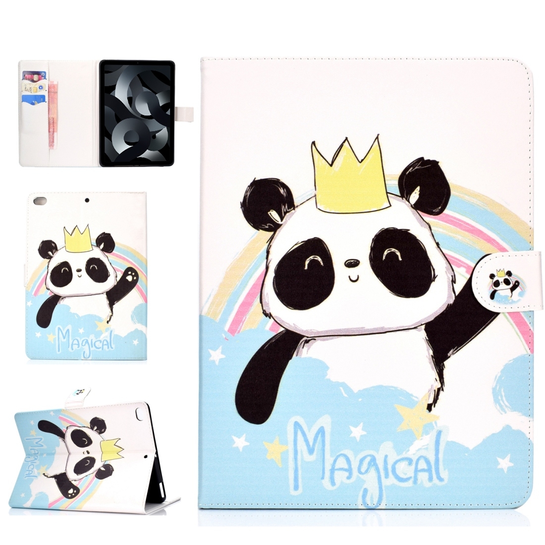 For iPad mini1 / 2 / 3 / 4 Colored Drawing Pattern Horizontal Flip PU Leather Case with Holder & Card Slot & Sleep / Wake-up Function(Crown Panda) For iPad mini1 / 2 / 3 / 4 Colored Drawing Pattern Horizontal Flip PU Leather Case with Holder & Card Slot & Sleep / Wake-up Function(Crown Panda)