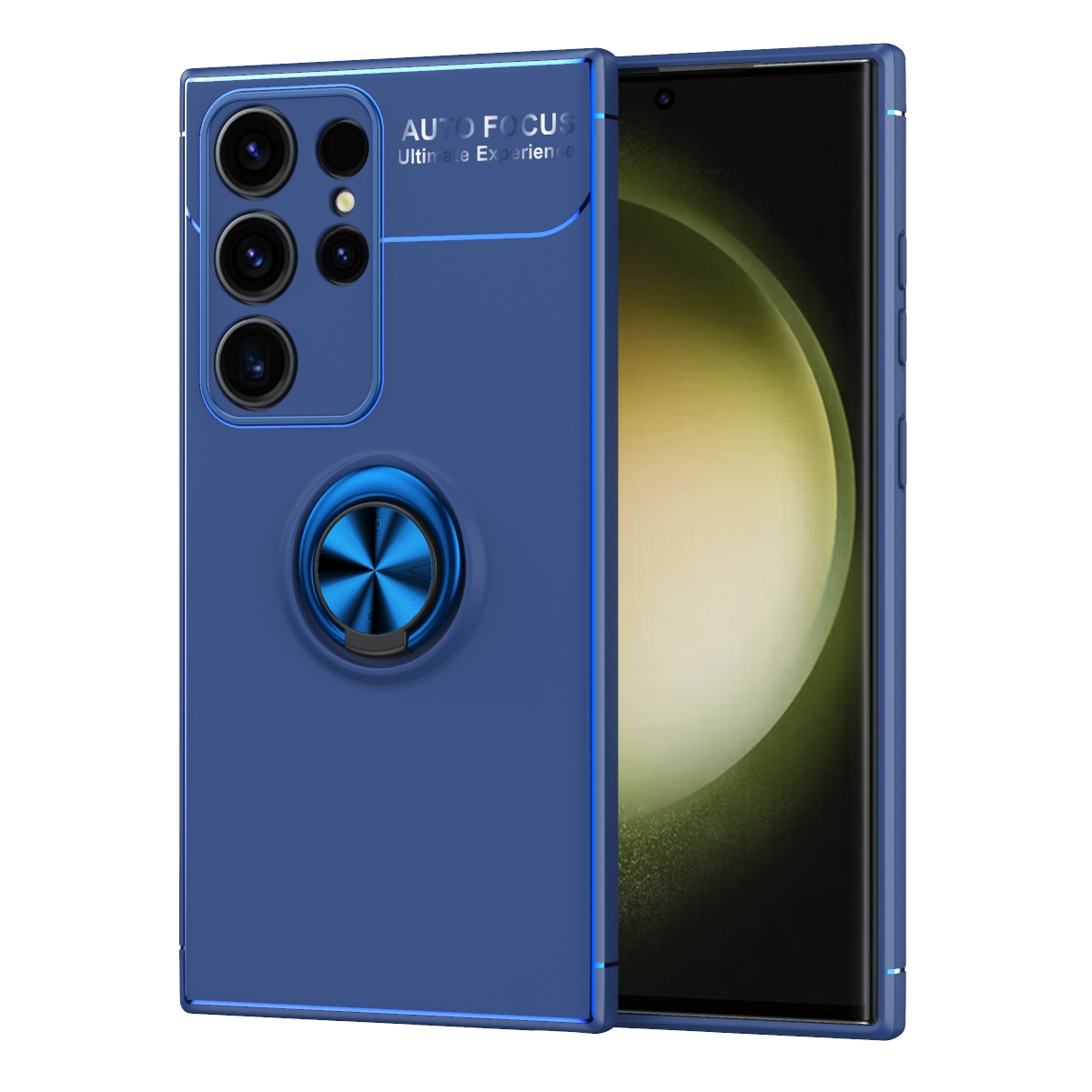 For Samsung Galaxy S24 Ultra 5G Metal Ring Holder TPU Phone Case(Blue) For Samsung Galaxy S24 Ultra 5G Metal Ring Holder TPU Phone Case(Blue)