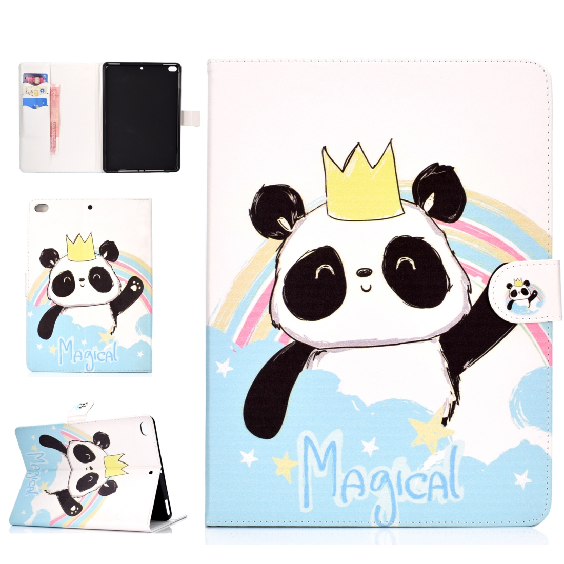For iPad 10.2 Colored Drawing Pattern Horizontal Flip PU Leather Case with Holder & Card Slot & Sleep / Wake-up Function(Crown Panda) For iPad 10.2 Colored Drawing Pattern Horizontal Flip PU Leather Case with Holder & Card Slot & Sleep / Wake-up Function(Crown Panda)