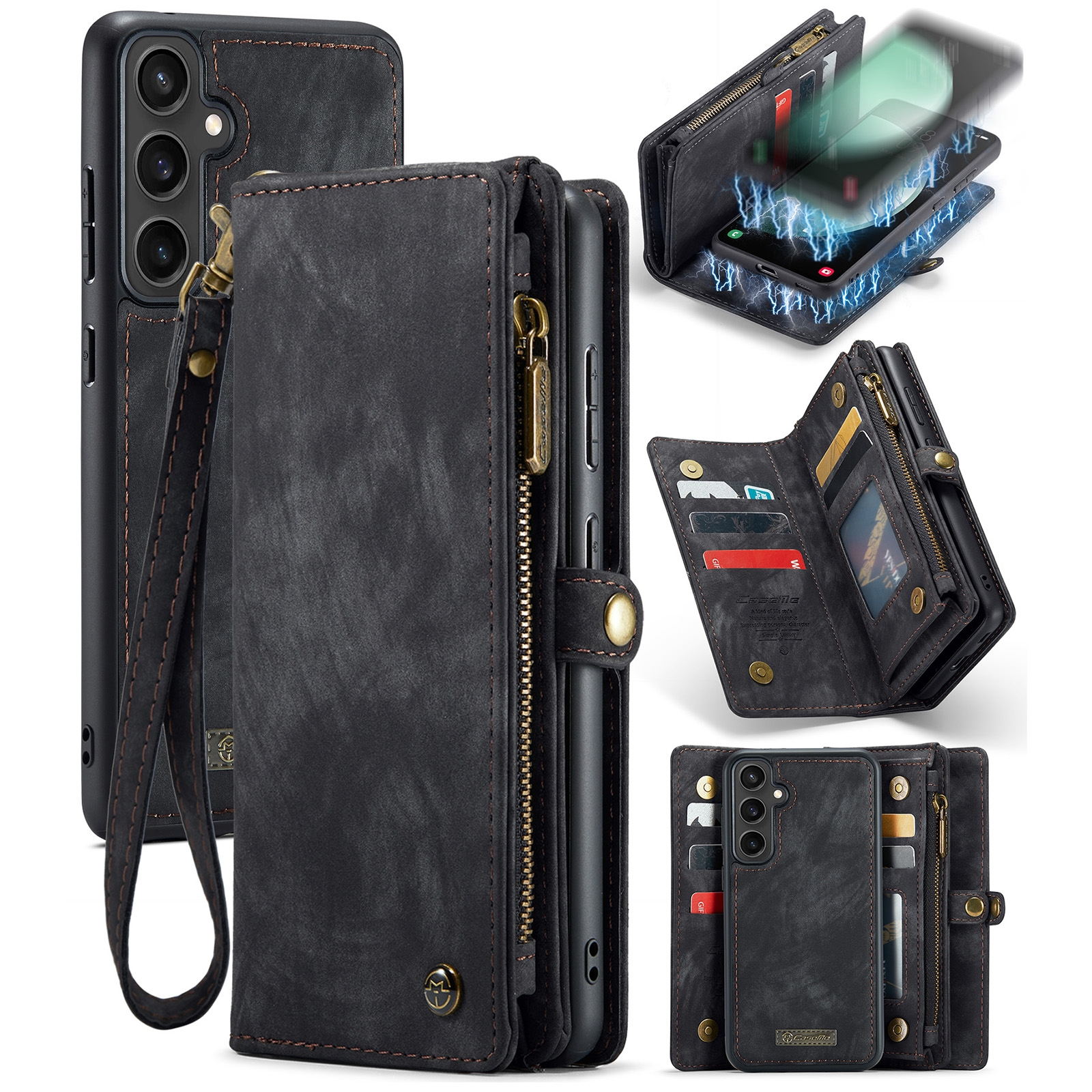 For Samsung Galaxy S23 FE CaseMe 008 Multifunctional Zipper Wallet Leather Phone Case with Lanyard(Black) For Samsung Galaxy S23 FE CaseMe 008 Multifunctional Zipper Wallet Leather Phone Case with Lanyard(Black)
