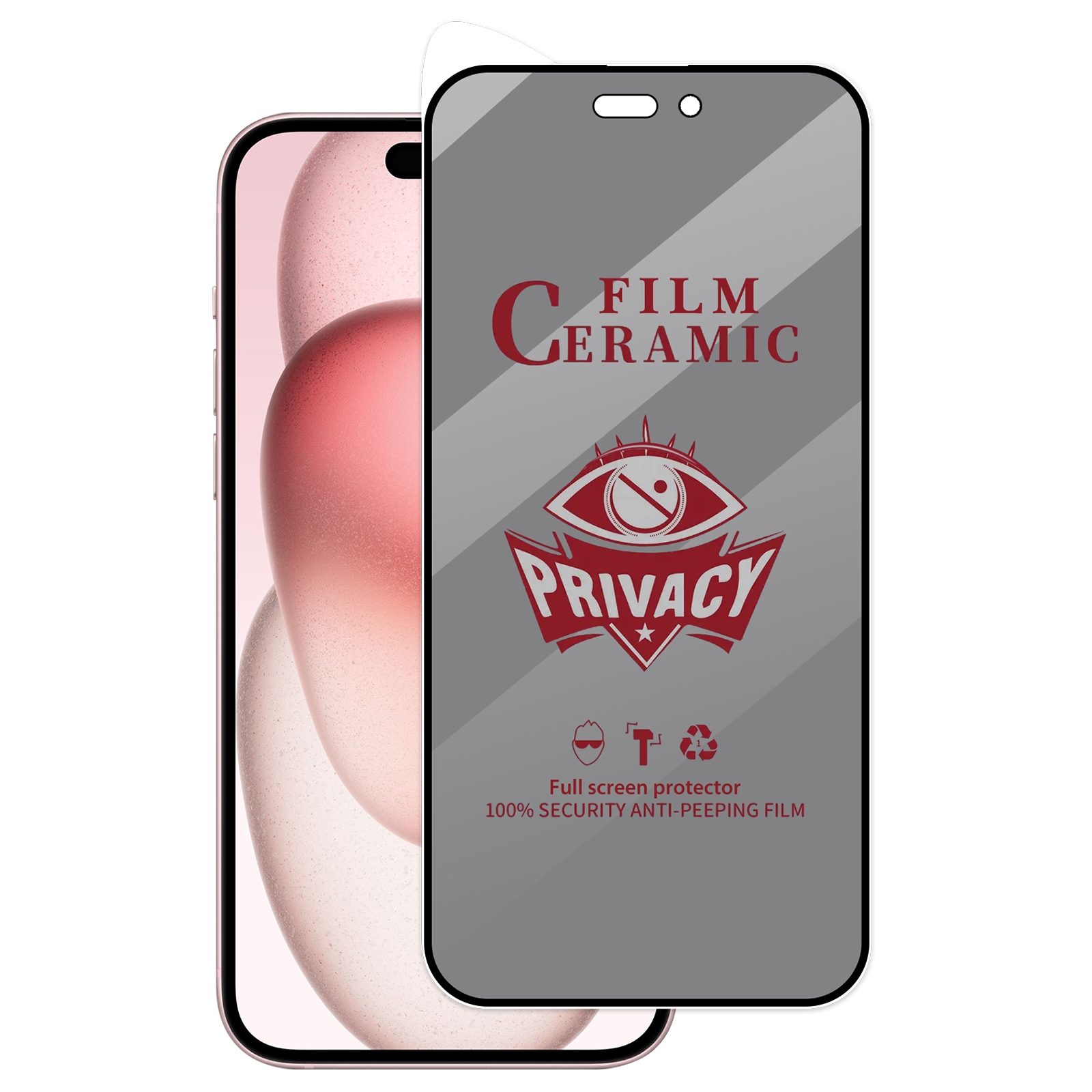 For iPhone 15 Full Coverage HD Privacy Ceramic Film For iPhone 15 Full Coverage HD Privacy Ceramic Film