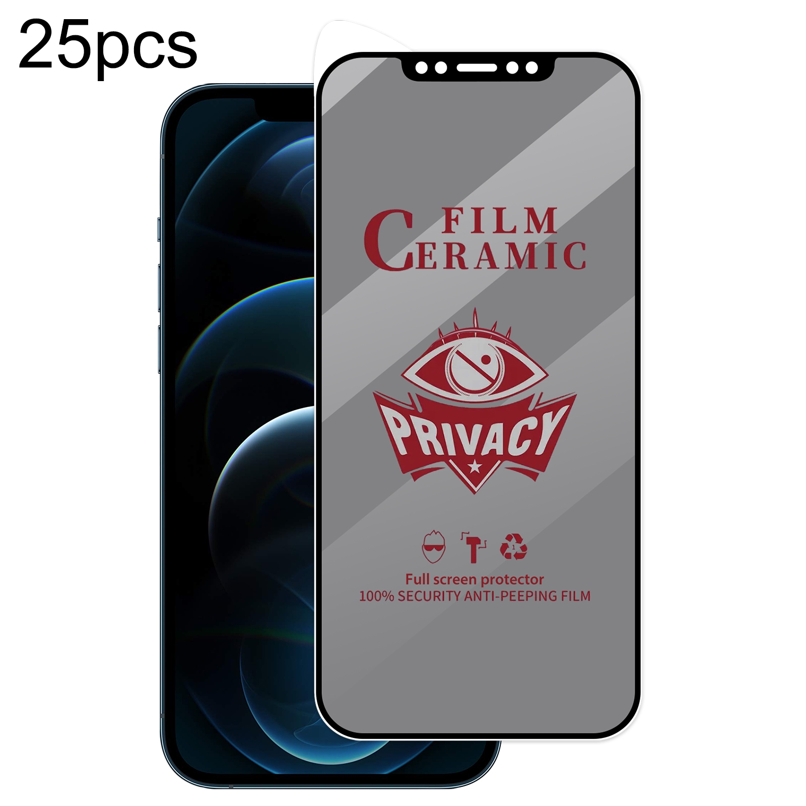 For iPhone 12 Pro Max 25pcs Full Coverage HD Privacy Ceramic Film For iPhone 12 Pro Max 25pcs Full Coverage HD Privacy Ceramic Film