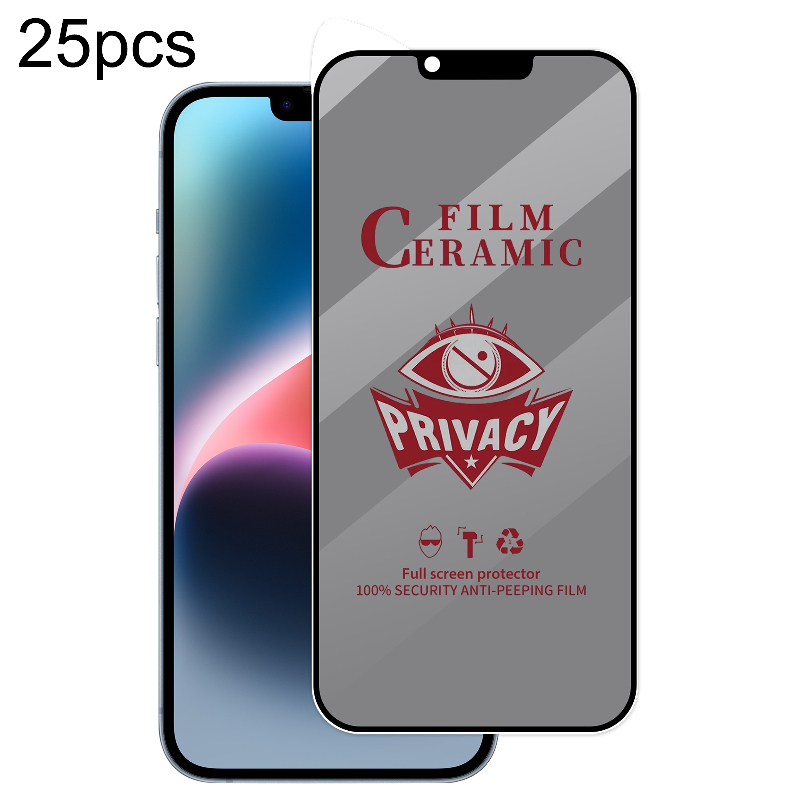 For iPhone 13 Pro Max / 14 Plus 25pcs Full Coverage HD Privacy Ceramic Film For iPhone 13 Pro Max / 14 Plus 25pcs Full Coverage HD Privacy Ceramic Film