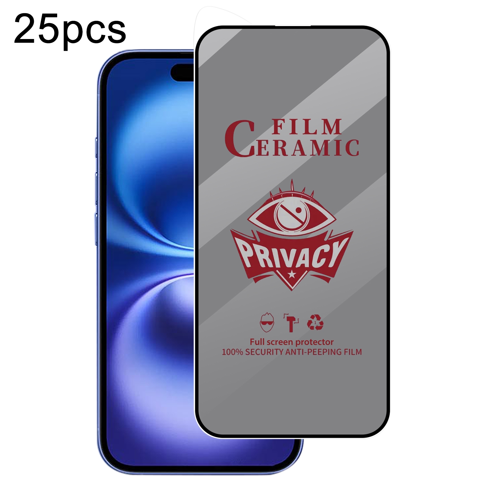 For iPhone 16 25pcs Full Coverage HD Privacy Ceramic Film For iPhone 16 25pcs Full Coverage HD Privacy Ceramic Film