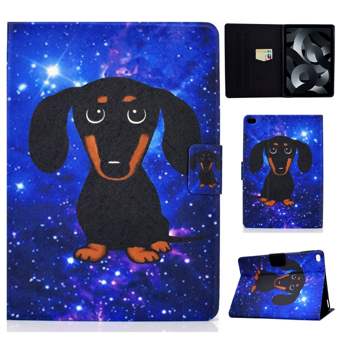 For iPad Air / Air 2 / iPad 9.7 2017 / 2018 TPU Electric Pressed Horizontal Flip Leather Case with Holder & Card Slot & Sleep / Wake-up Function(Little Black Dog) For iPad Air / Air 2 / iPad 9.7 2017 / 2018 TPU Electric Pressed Horizontal Flip Leather Case with Holder & Card Slot & Sleep / Wake-up Function(Little Black Dog)