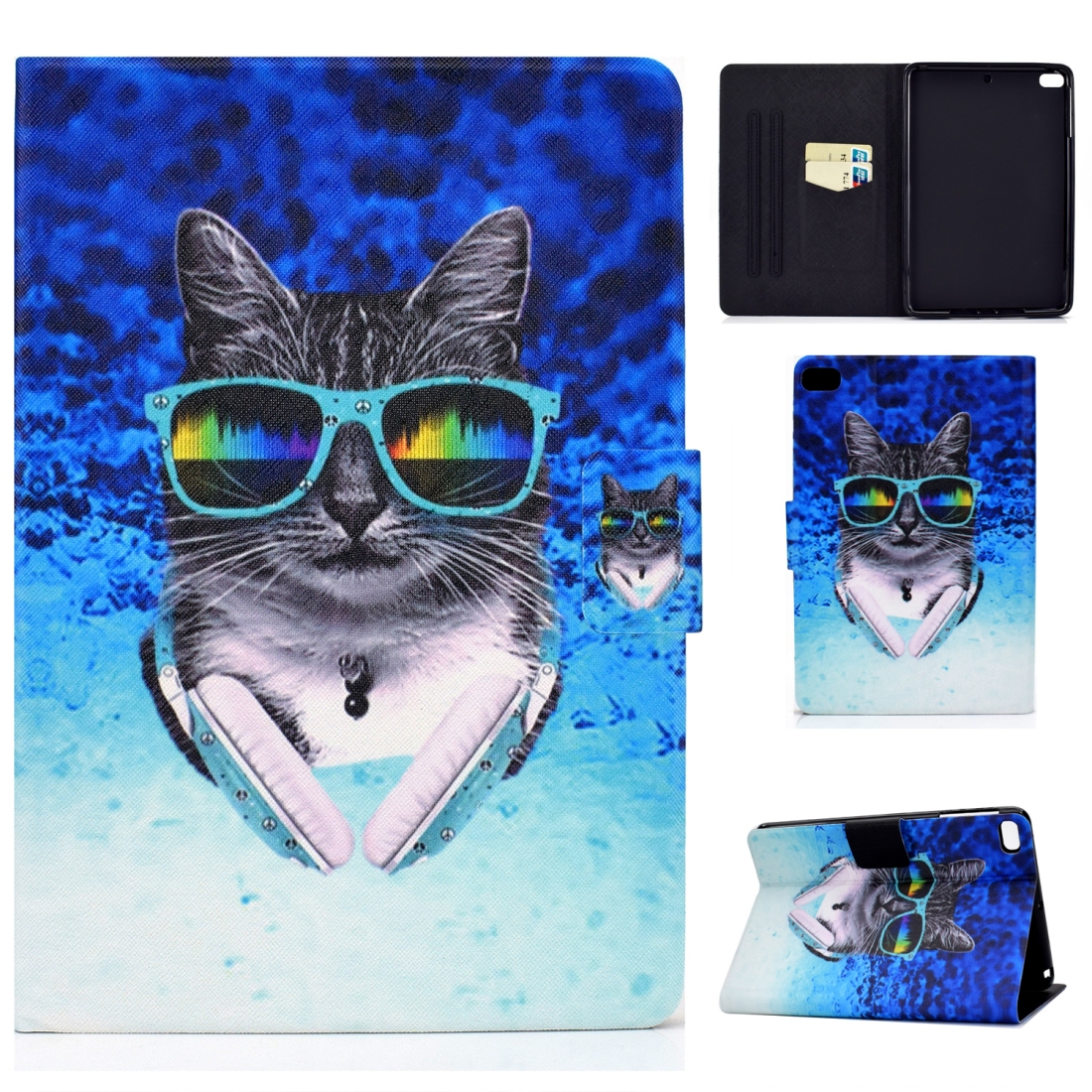 For iPad mini 5 / 4 / 3 / 2 / 1 TPU Electric Pressed Horizontal Flip Leather Case with Holder & Card Slot & Sleep / Wake-up Function(Headphone Cat) For iPad mini 5 / 4 / 3 / 2 / 1 TPU Electric Pressed Horizontal Flip Leather Case with Holder & Card Slot & Sleep / Wake-up Function(Headphone Cat)