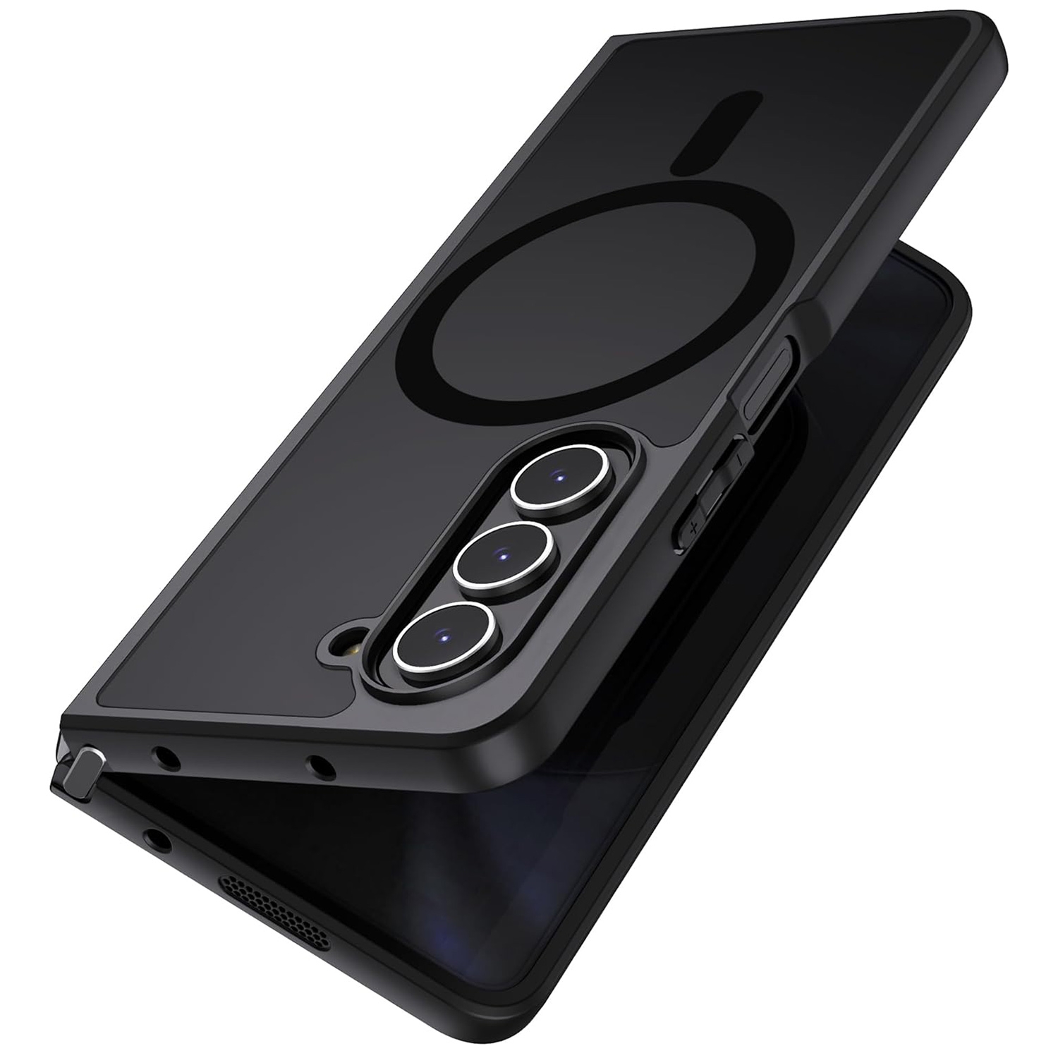 For Samsung Galaxy Z Fold4 MagSafe Ultra-thin Translucent PC+TPU Phone Case(Black)