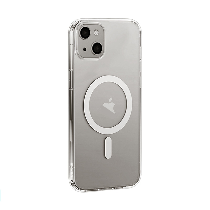 For iPhone 15 USAMS Ice Magnet Series MagSafe PC Hybrid TPU Phone Case(Transparent)