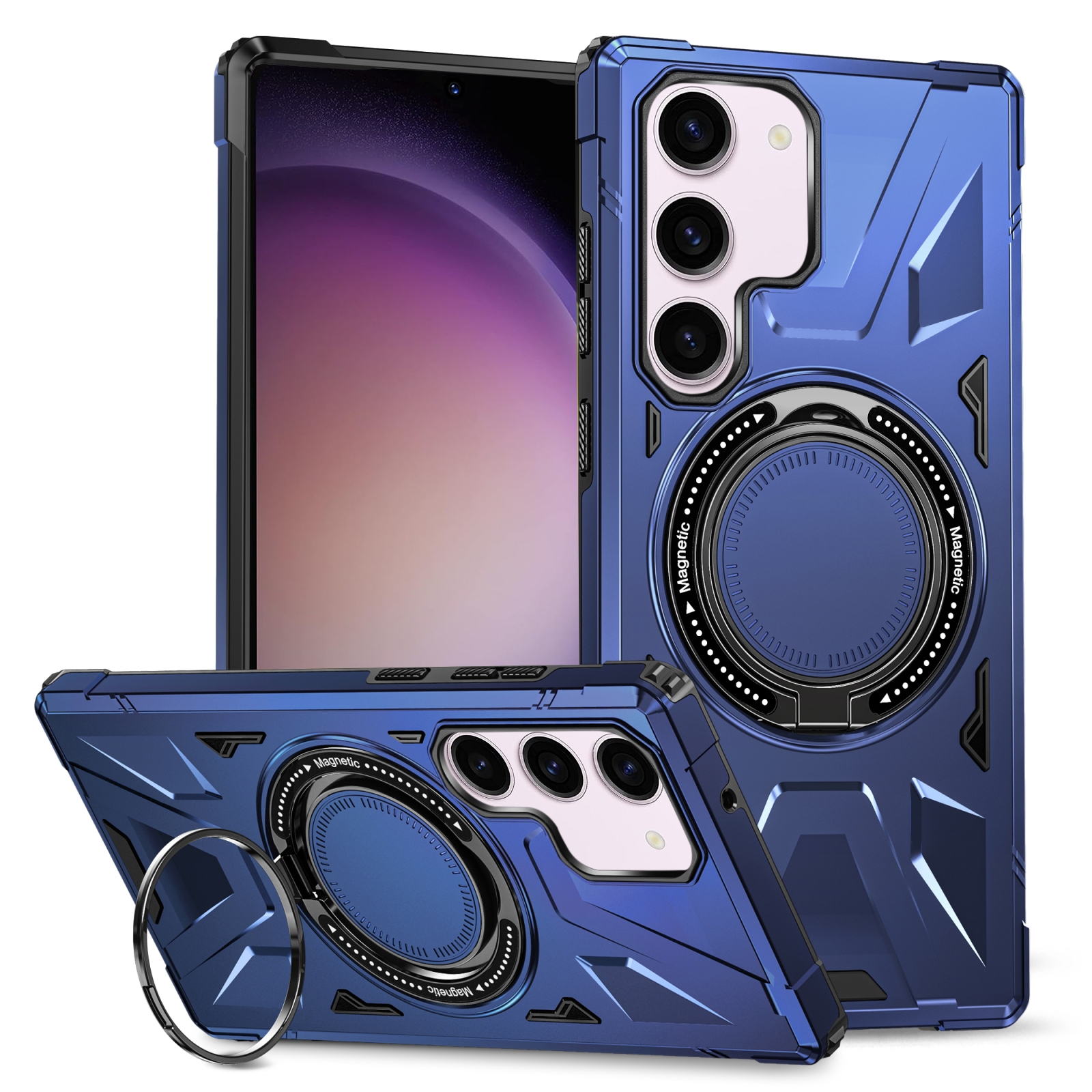 For Samsung Galaxy S23+ 5G MagSafe Magnetic Shockproof Phone Case with Ring Holder(Navy Blue) For Samsung Galaxy S23+ 5G MagSafe Magnetic Shockproof Phone Case with Ring Holder(Navy Blue)
