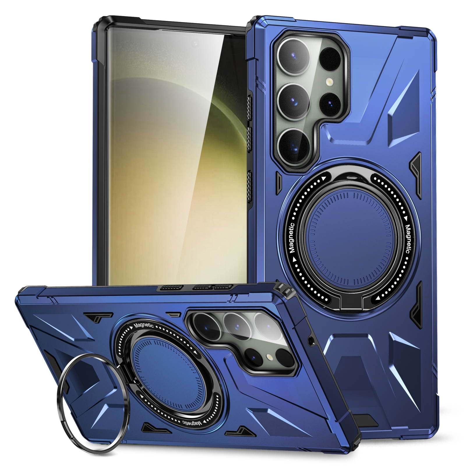 For Samsung Galaxy S24 Ultra 5G MagSafe Magnetic Shockproof Phone Case with Ring Holder(Navy Blue) For Samsung Galaxy S24 Ultra 5G MagSafe Magnetic Shockproof Phone Case with Ring Holder(Navy Blue)