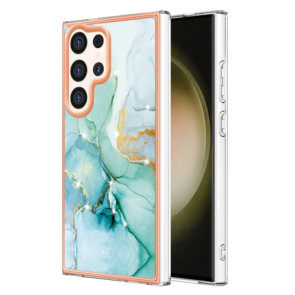 For Samsung Galaxy S24 Ultra 5G Electroplating Marble Dual-side IMD Phone Case(Green 003) For Samsung Galaxy S24 Ultra 5G Electroplating Marble Dual-side IMD Phone Case(Green 003)
