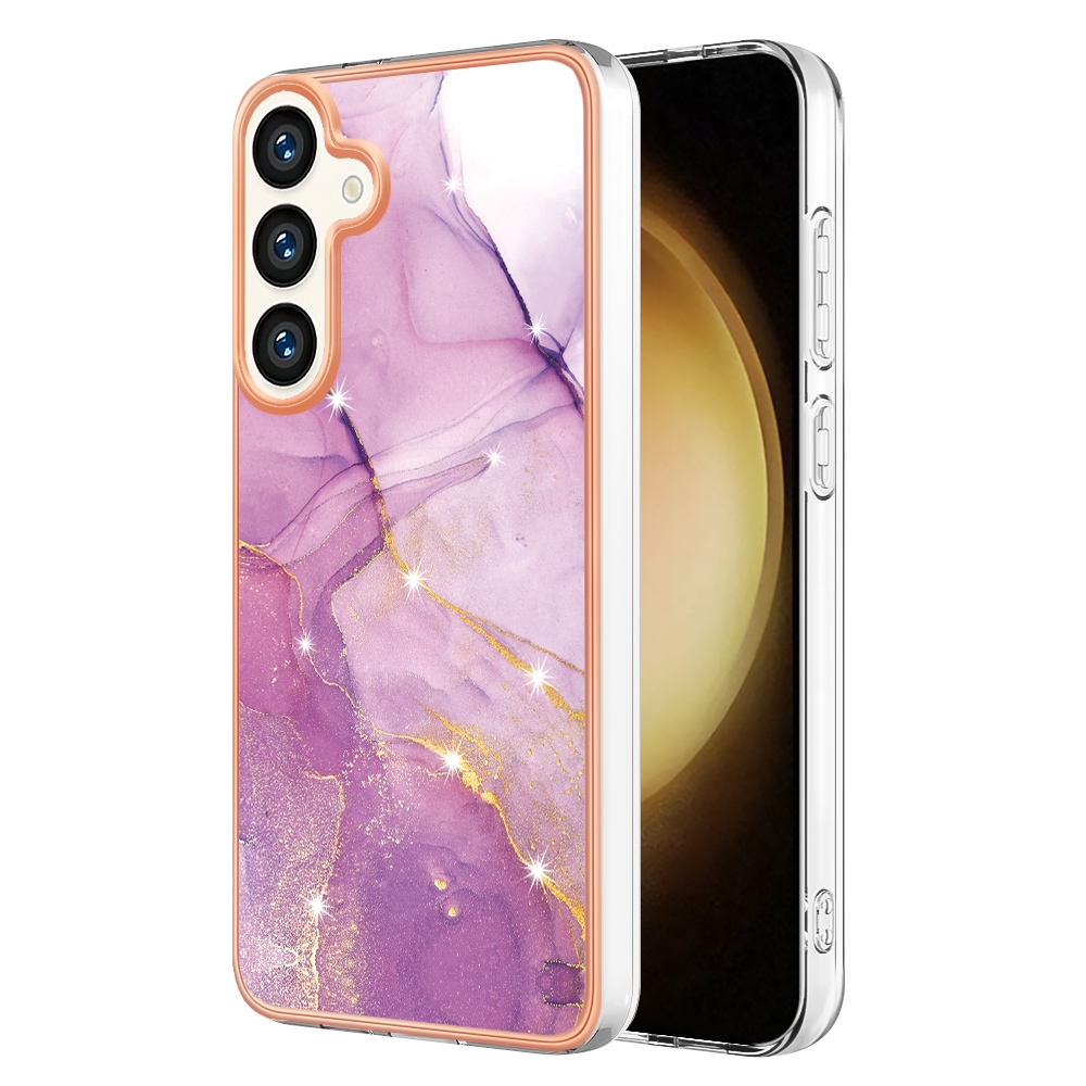 For Samsung Galaxy S24 5G Electroplating Marble Dual-side IMD Phone Case(Purple 001) For Samsung Galaxy S24 5G Electroplating Marble Dual-side IMD Phone Case(Purple 001)
